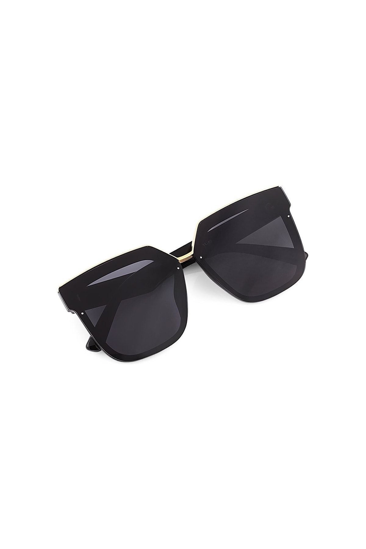 Chunky Frame Doah Kadın Siyah Gold Dedaylı Lüx Ultra Hafif Uv400 Filtreli Güneş Gözlüğü görsel 5