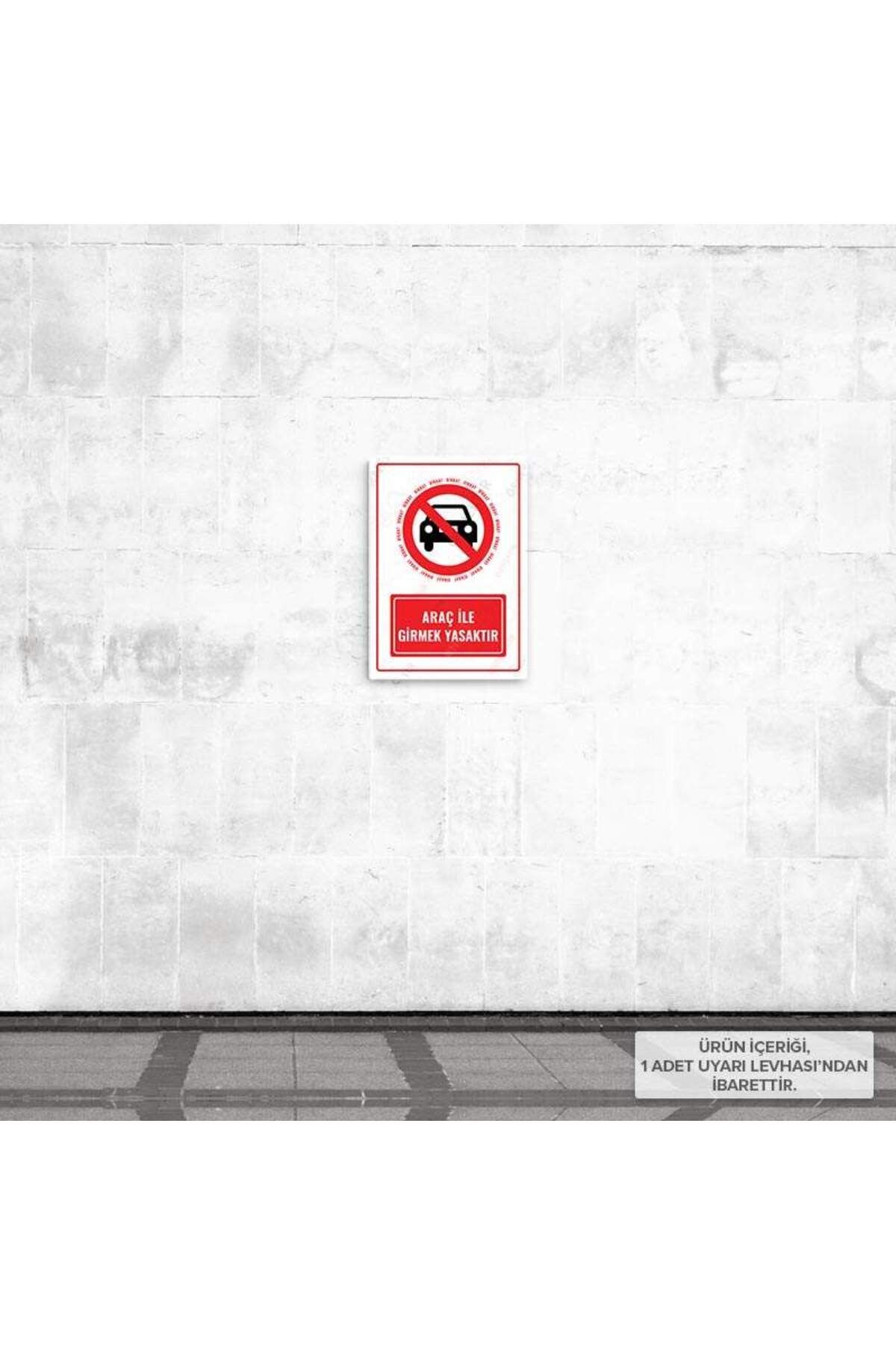 Posterya-Ul01581-A5 - It Is Forbidden to Enter with a Vehicle Warning Sign (15,4×21,6cm) 2