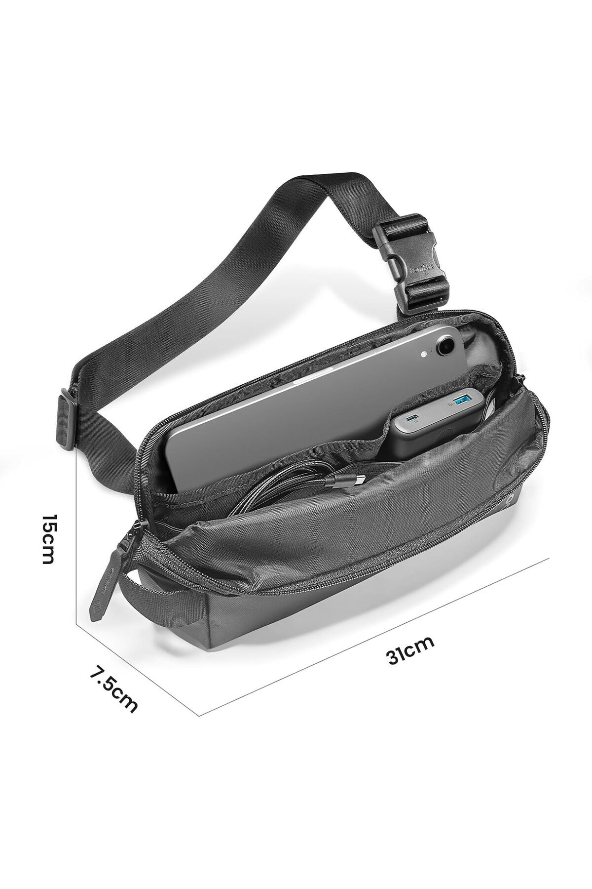 Tomtoc-Explorer-T21 Crossbody Unisex Bag Small Backpack Lightweight Modern Water Resistant Shoulder Bag 5