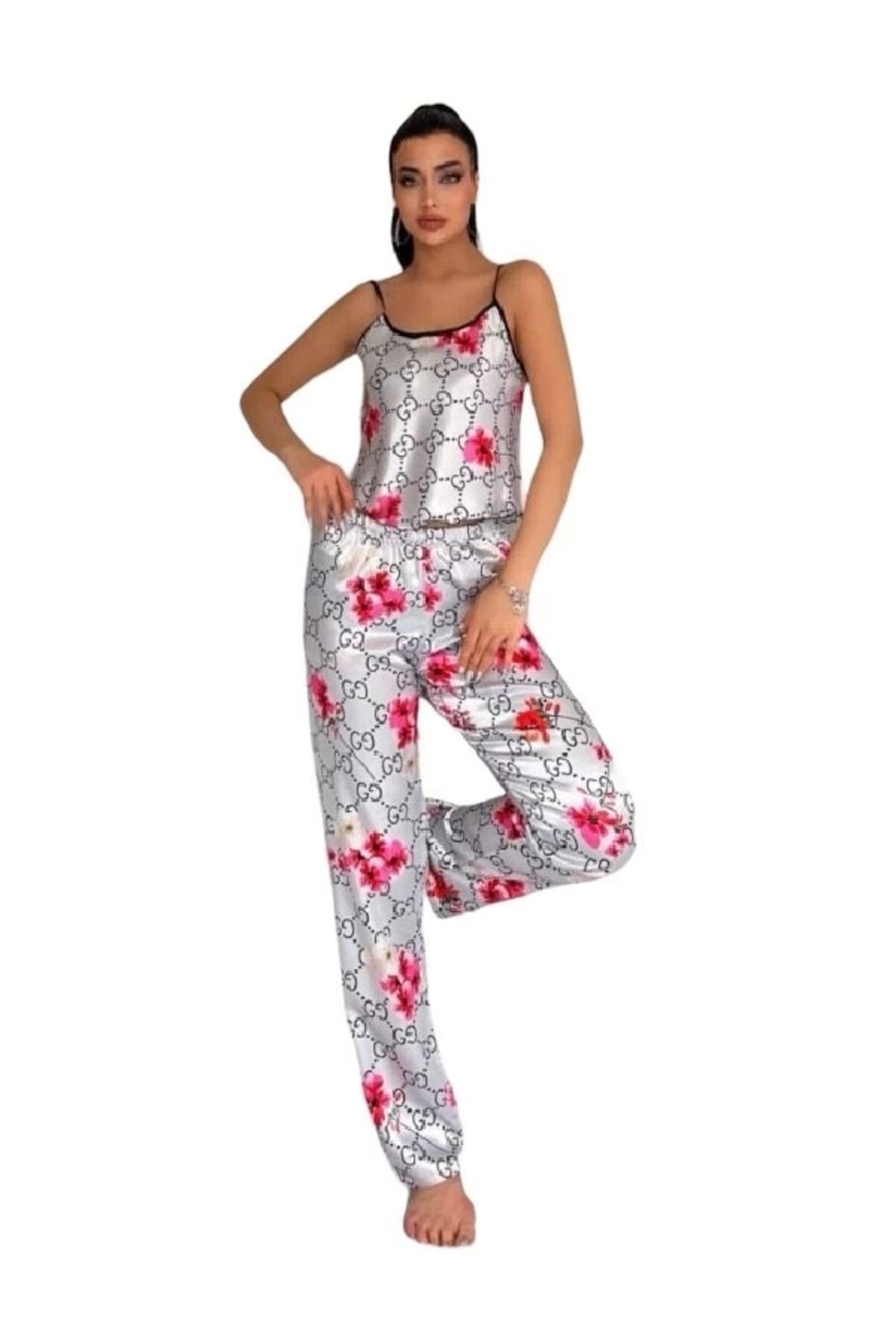 Beruflic Victoria Secret 8021 Kadın Saten Askılı Pijama Takım