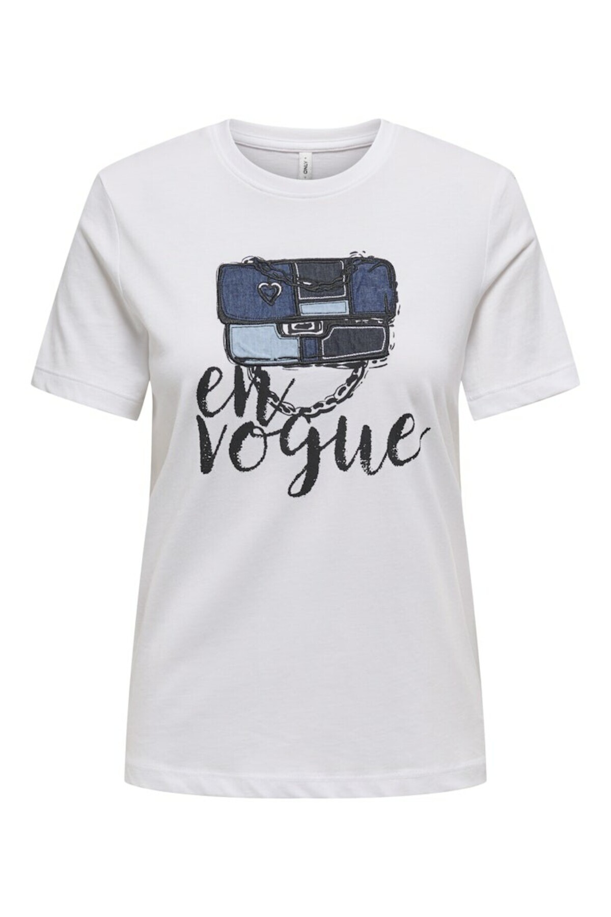 ONLY-Tricou alb pentru femei Onlememi Reg S/s Brightbag Unife Top Jrs 1