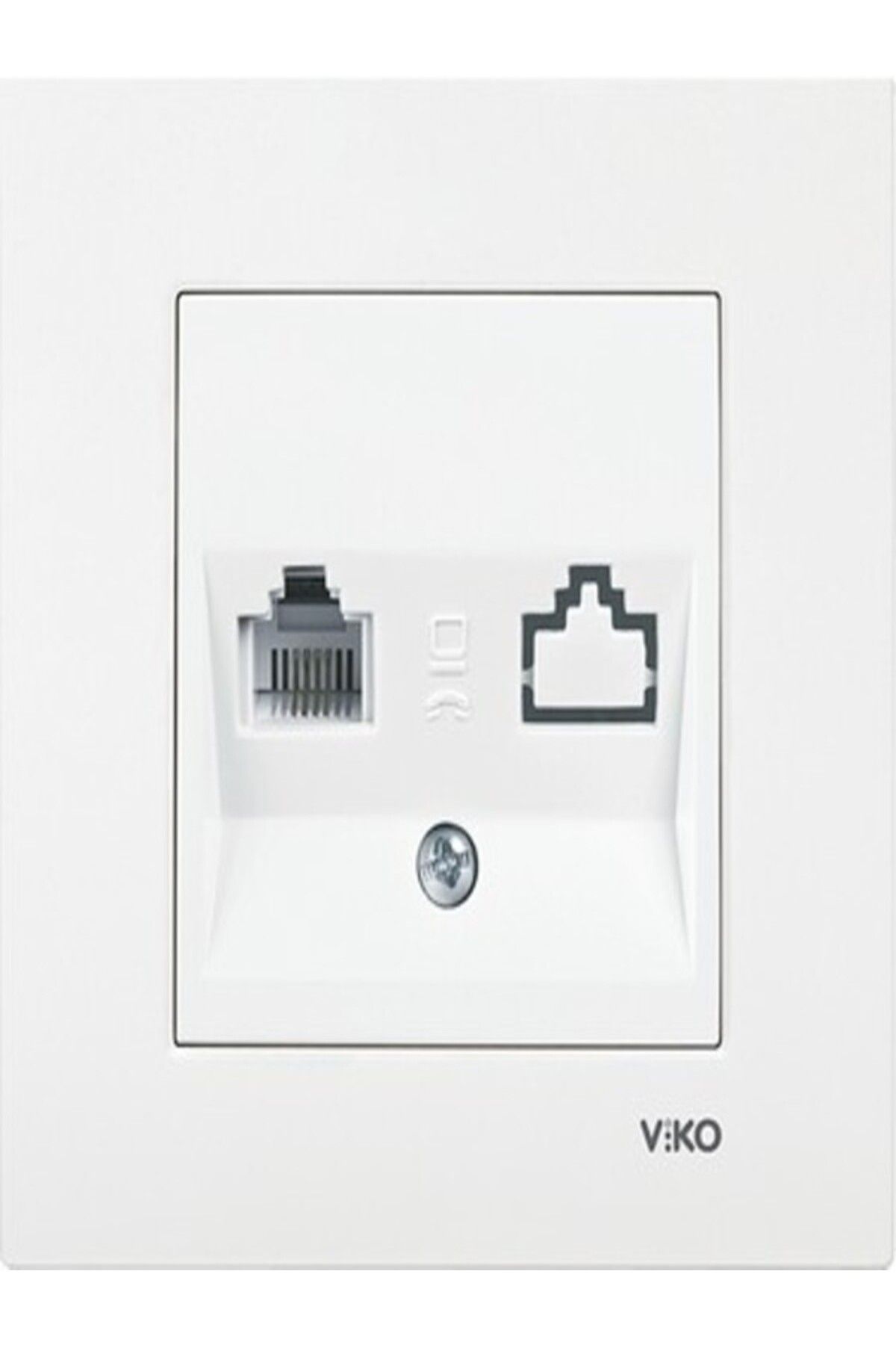 VİKO-Torunoğlu Elektronik Viko Square Series Grounded Socket Ef Sat Socket Data Telephone Socket 3 Cerceve 4