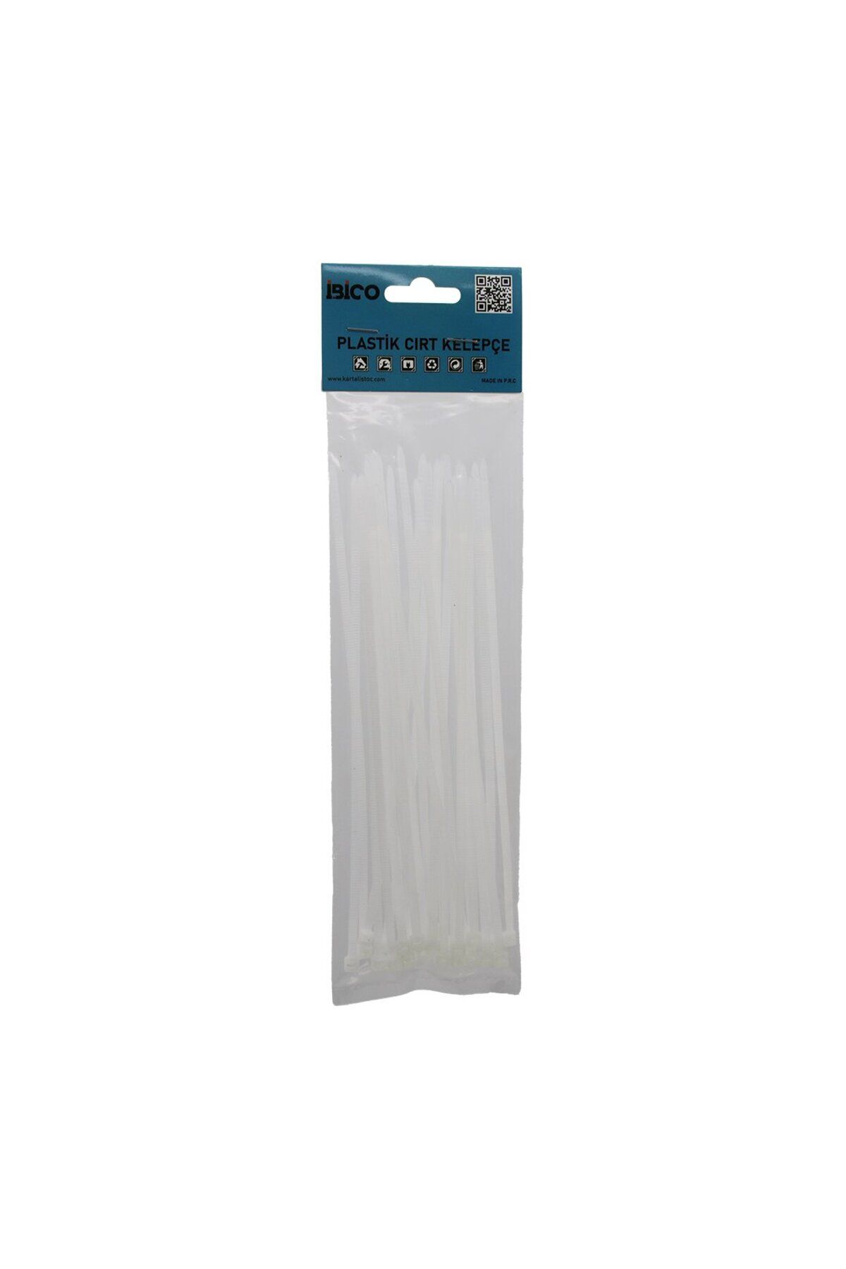 Mu Art Ahşap 25pcs Beyaz 3.6x200mm Plastik Cirt Kelepçe (5175)