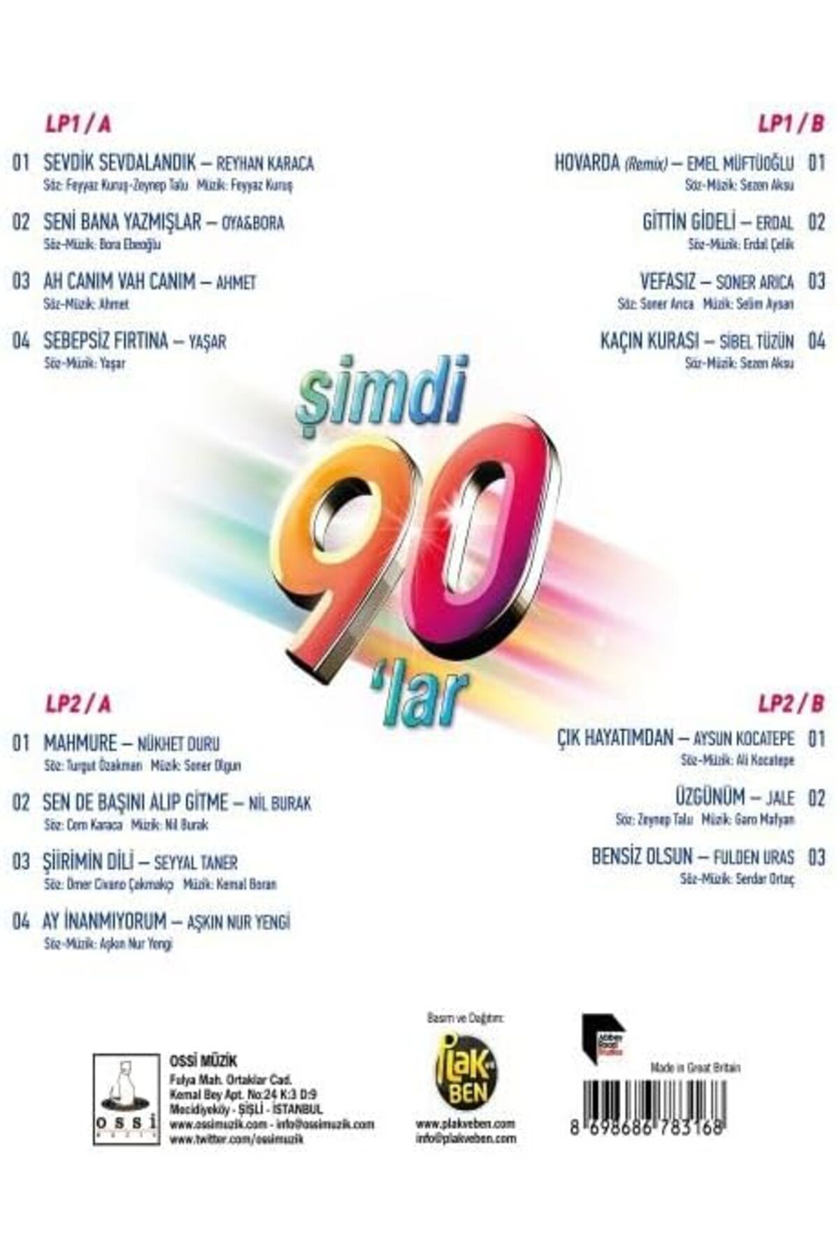 KDROĞLU KDROGLU Yonca Çeşitli Sanatçılar Şimdi 90'lar - Plak - 2 LP / 2 Plak New Desing 1109836