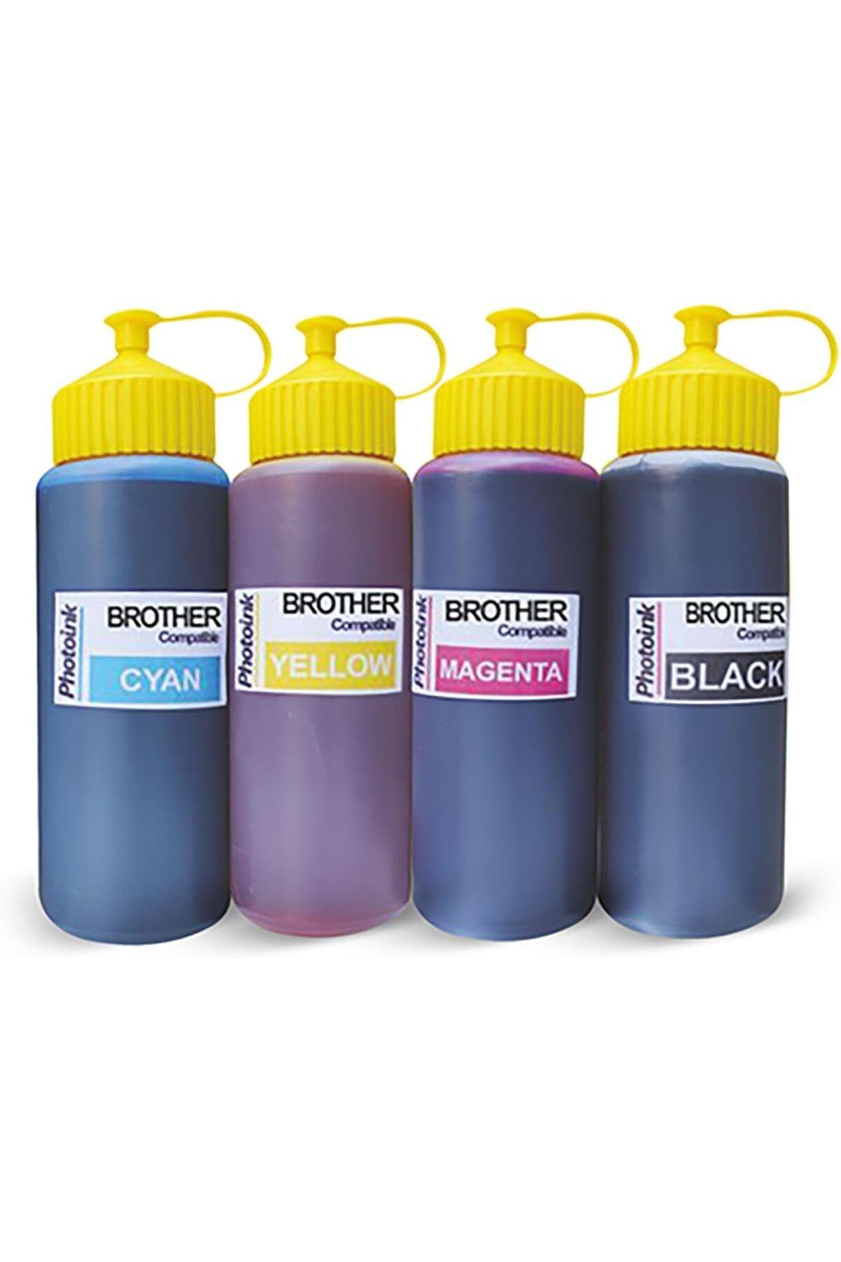 DERİK KADROĞLU 500 Ml Mürkkep, Brother Yazıcılar Için Uyumlu 4 Renk 500 Ml Mürekkep Seti ( Akıllı