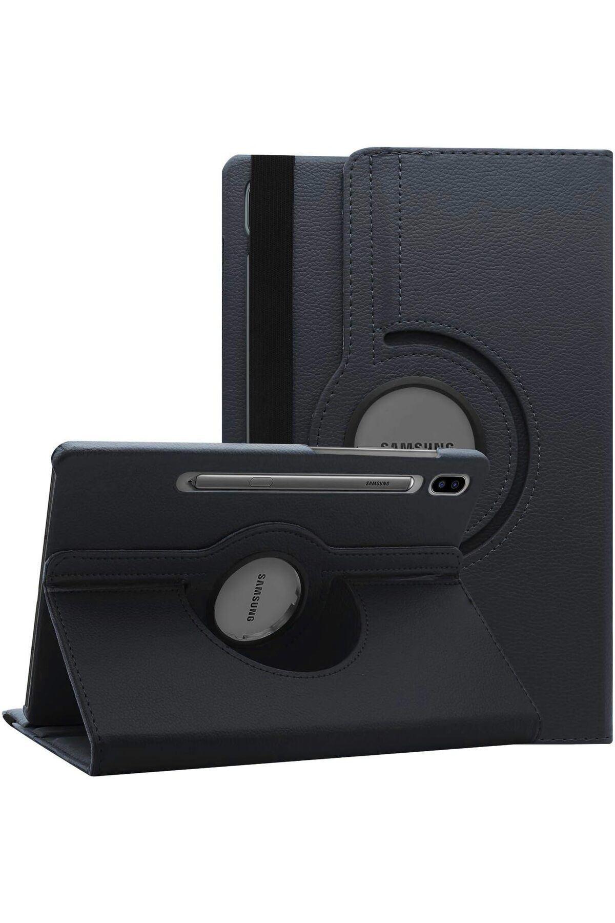 KDROĞLU GEÇMEZ Galaxy Tab S7 T870 için Kılıf 360 Rotating Stand Deri Siyah [Galaxy Tab S7 T870 ile Uyuml