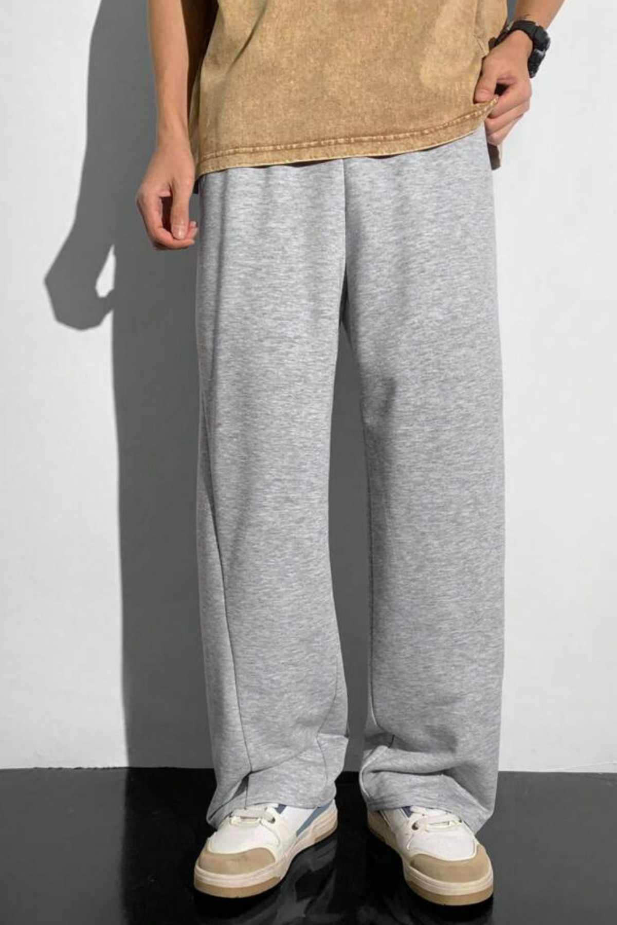 BSBSPOR Baggy Ayarlanabilir Paçalı Eşofman Altı Siyah/Gri/Antrasit görsel 5