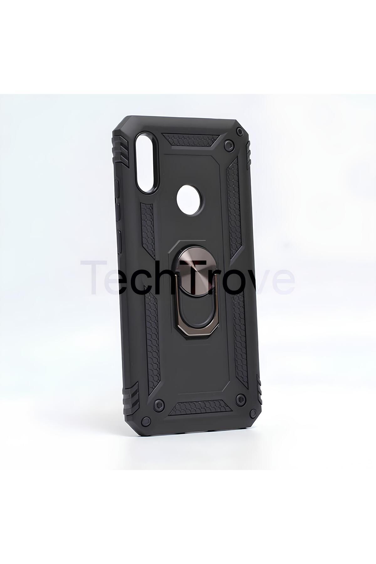 TechTrove Huawei Honor 8A Kılıf Yüzüklü Stand Olabilen Magnetic Tpu Tank Kapak