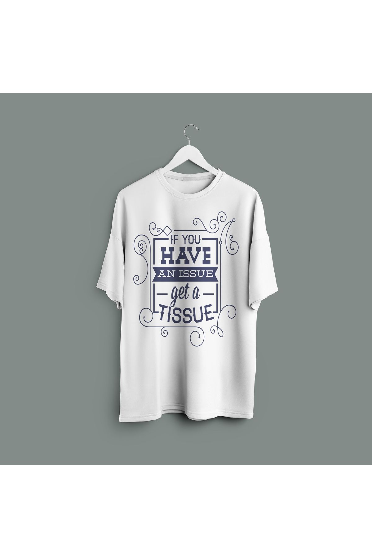 Zestia Unisex T-Shirt,Problem? Tissue Baskılı,Regular, %100 Pamuk,Beyaz T-Shirt No: 00448