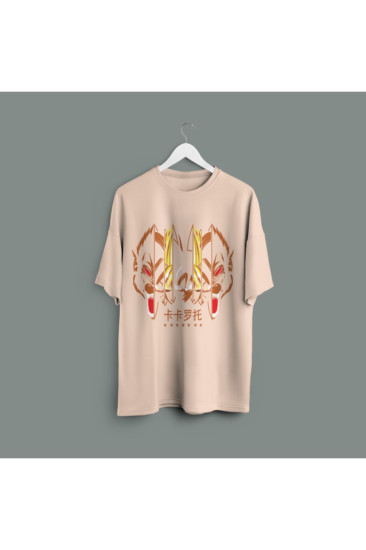 Zestia Unisex T-Shirt,Dragon Ball Baskılı,Regular, %100 Pamuk,Krem T-Shirt No: 00120
