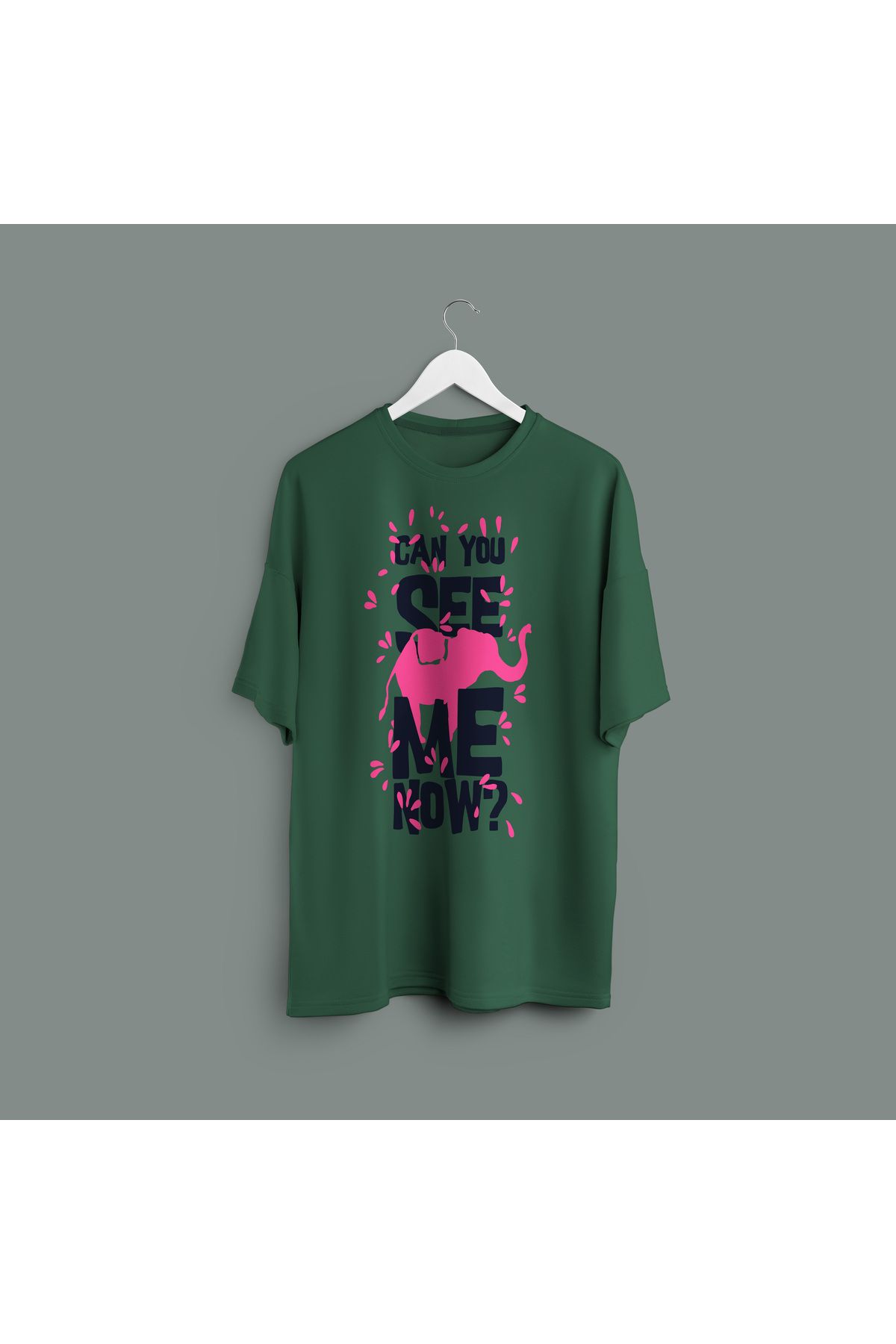 Zestia Unisex T-Shirt,Pink Presence Baskılı,Regular, %100 Pamuk,Yeşil T-Shirt No: 00474