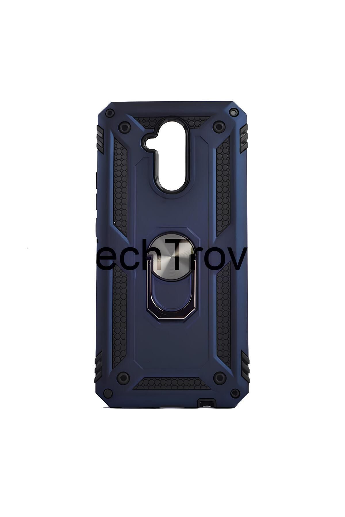 TechTrove Huawei Mate 20 Lite Kılıf Yüzüklü Stand Olabilen Magnetic Tpu Tank Kapak