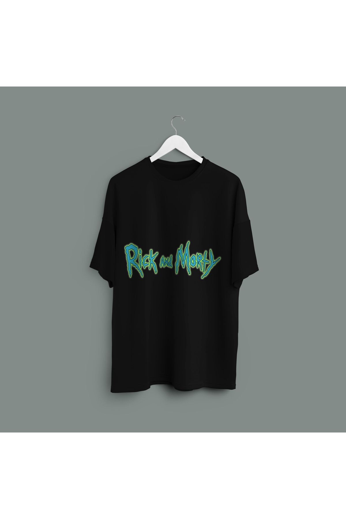 Zestia Unisex T-Shirt,Rick And Morty Baskılı,Regular, %100 Pamuk,Siyah T-Shirt No: 00206