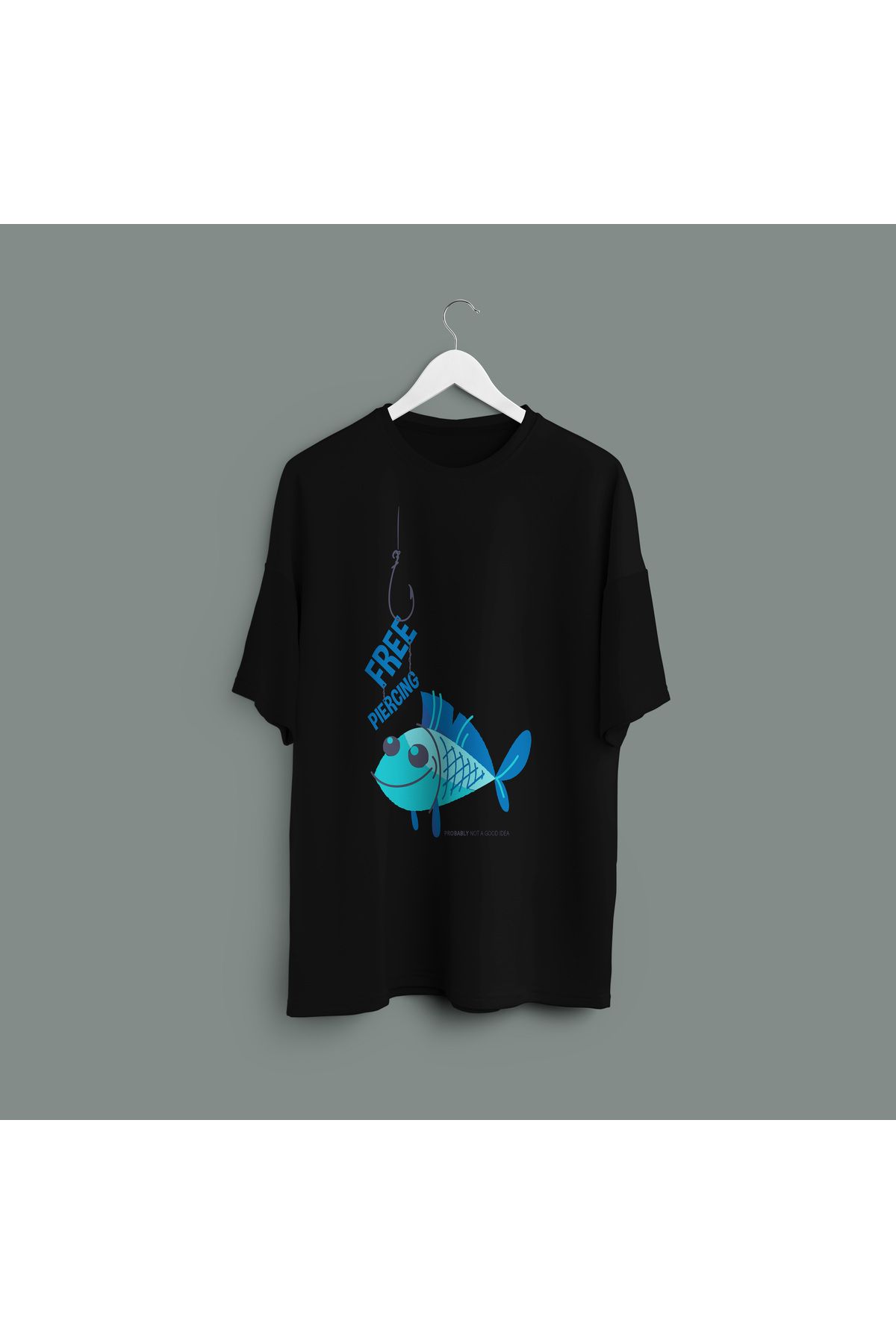 Zestia Unisex T-Shirt,Free Piercing Baskılı,Regular, %100 Pamuk,Siyah T-Shirt No: 00423