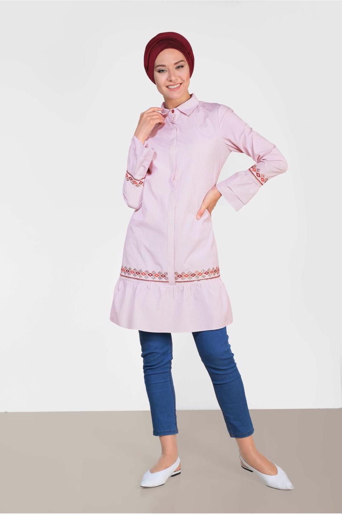 تونیک گلدوزی شده طرح مربع 4368 Alvina