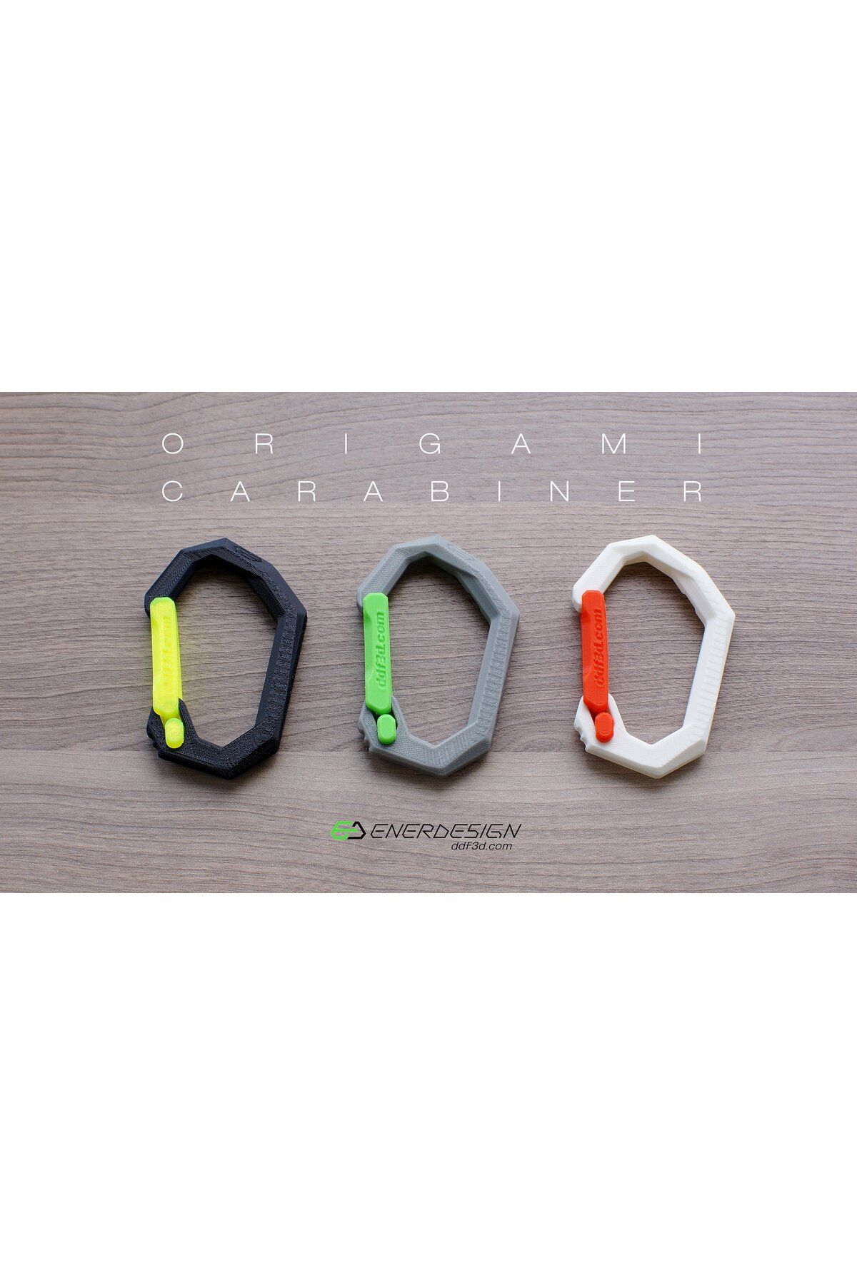 talaşoğlu DDF3D.com tarafından Origami Carabiner (4 Adet)