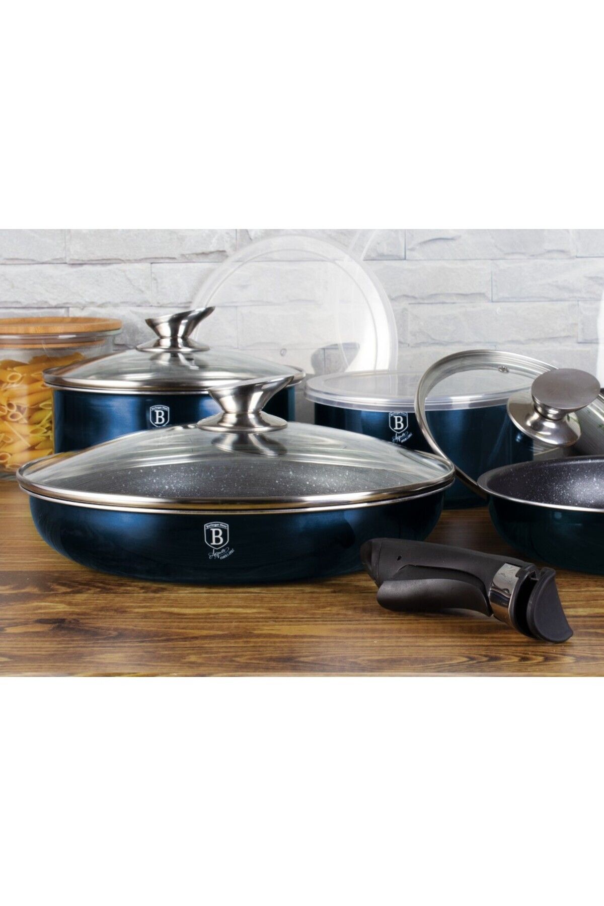 Berlinger-Cookware set with removable handle 12 pcs Aquamarine Metallic Line 6
