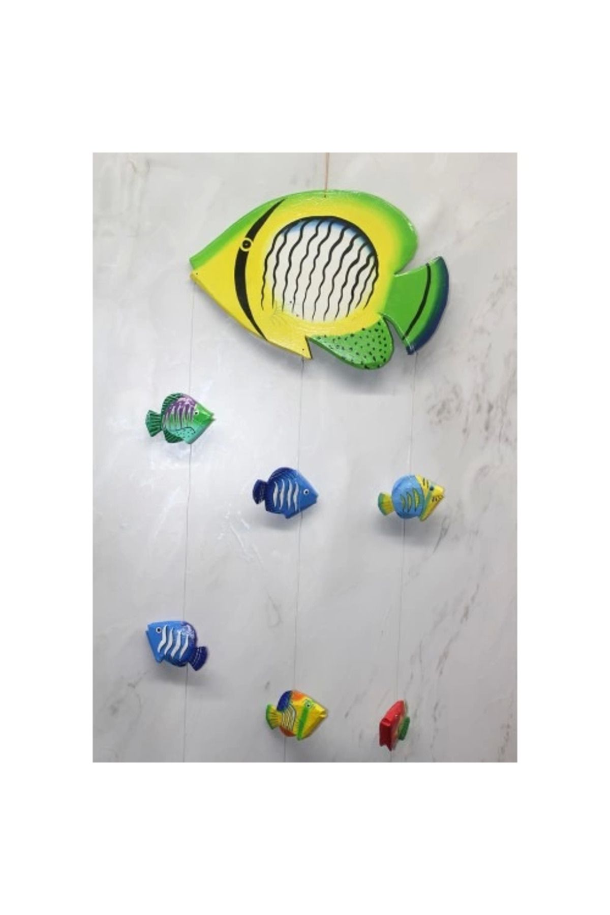 MELFSHOP Ahşap Balıklı Rüzgar Çanı