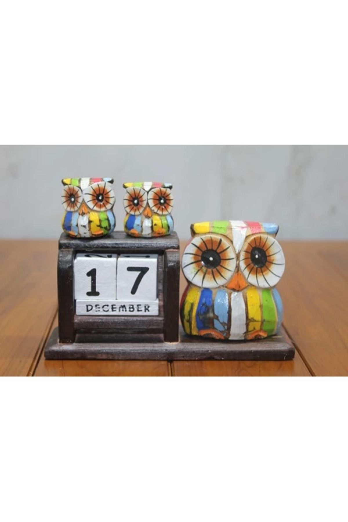 MELFSHOP Ahşap Baykuş Takvim Model 2
