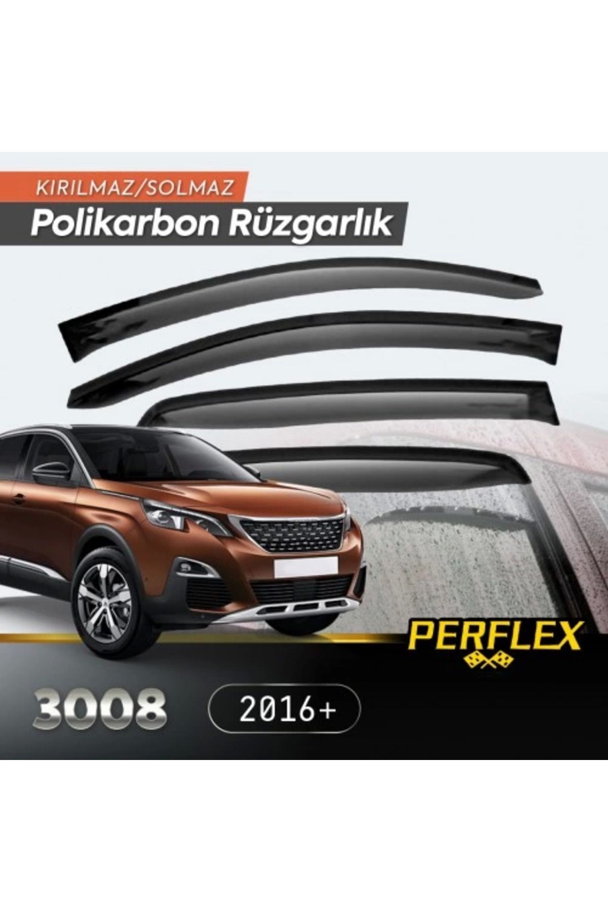 Angoravi Peugeot 3008 2016+ Cam Rüzgarlığı V2 Düz