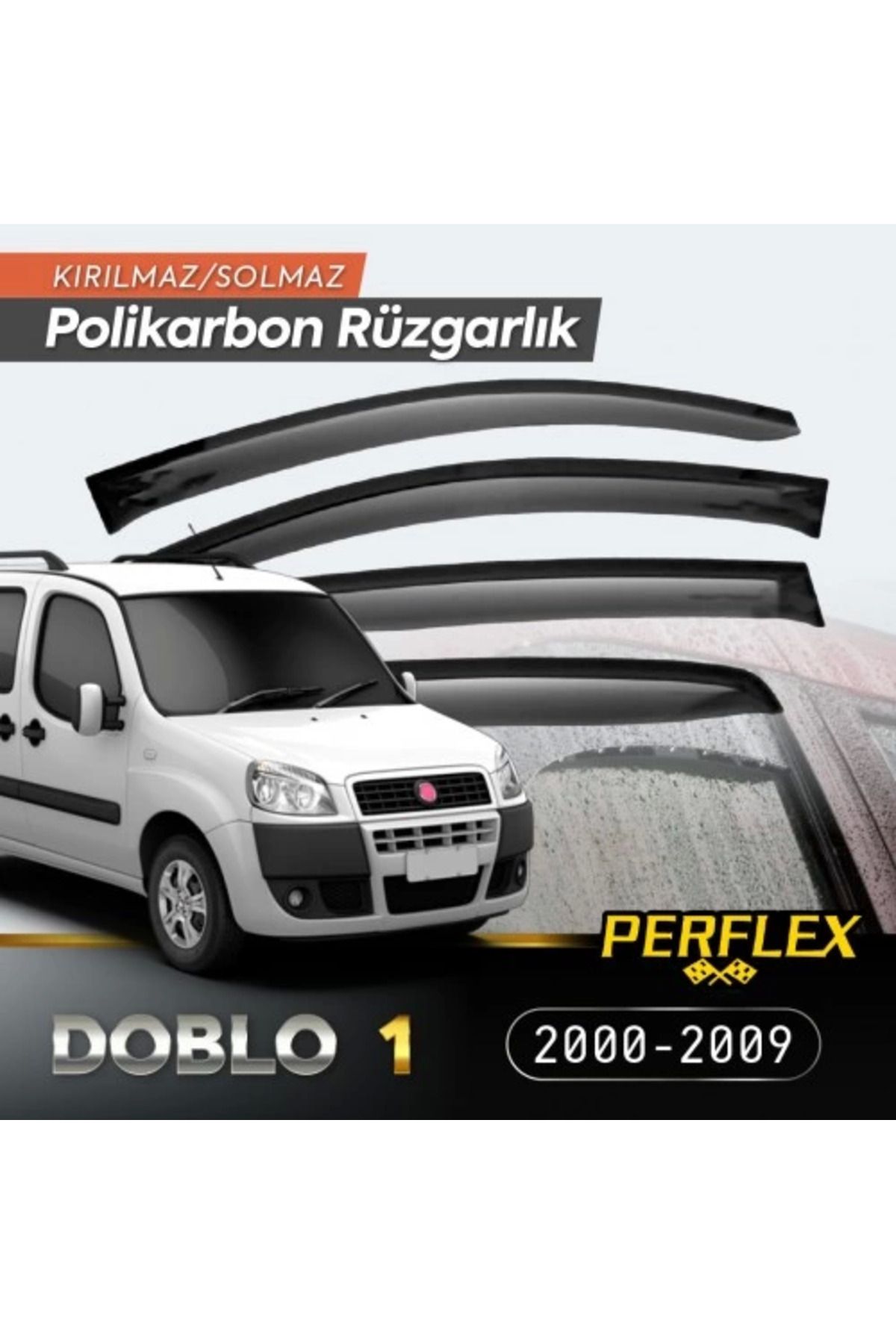 Angoravi Fiat Doblo 1 2000-2009 Cam Rüzgarlığı V2 Düz