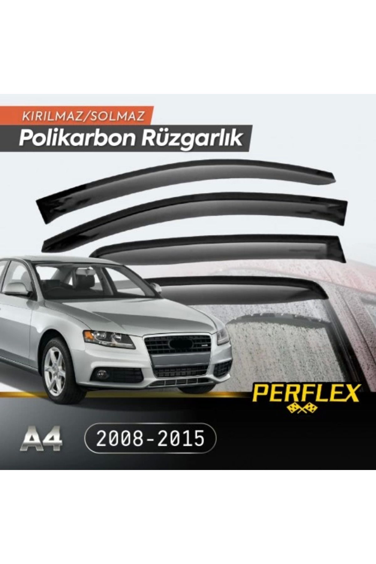 Angoravi AUDI A4 2008-2015 CAM RÜZGARLIĞI V2 DÜZ