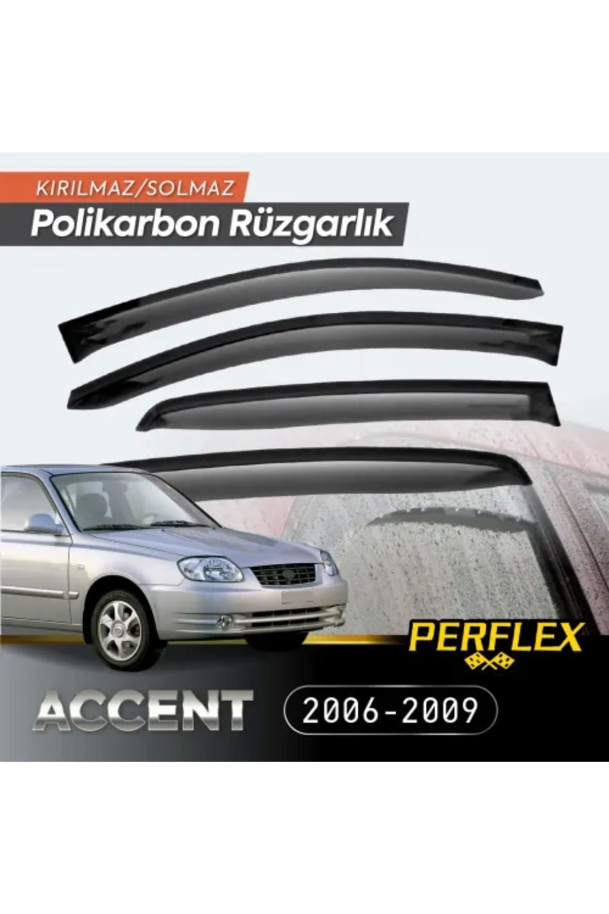 costurera Polikarbon Kırılmaz Rüzgarlık V2 Mugen Hyundai Accent 2006-2009