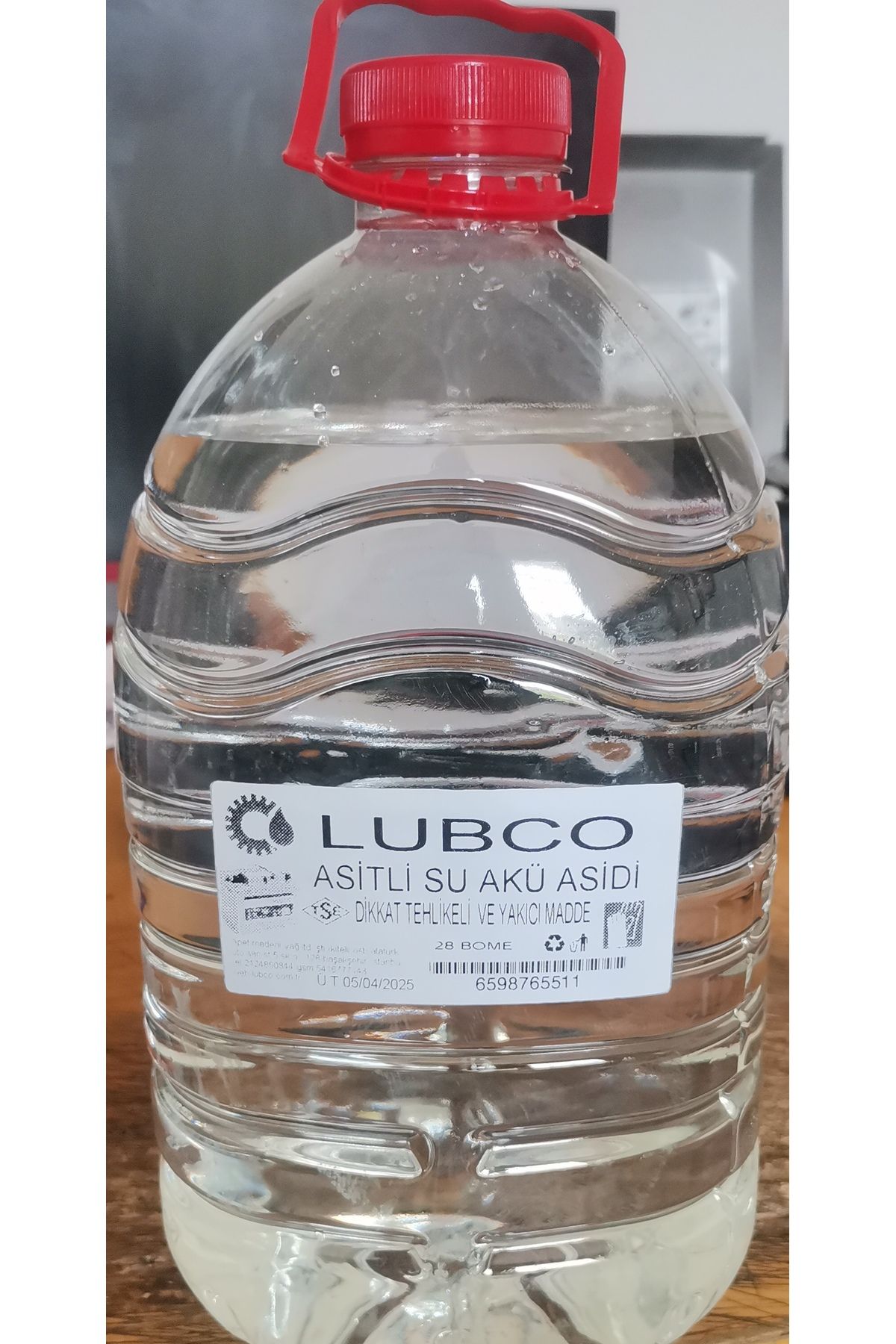 LUBCO Akü Asidik Su Akü Asidi Asitli Su 28 Bome 5 Kg