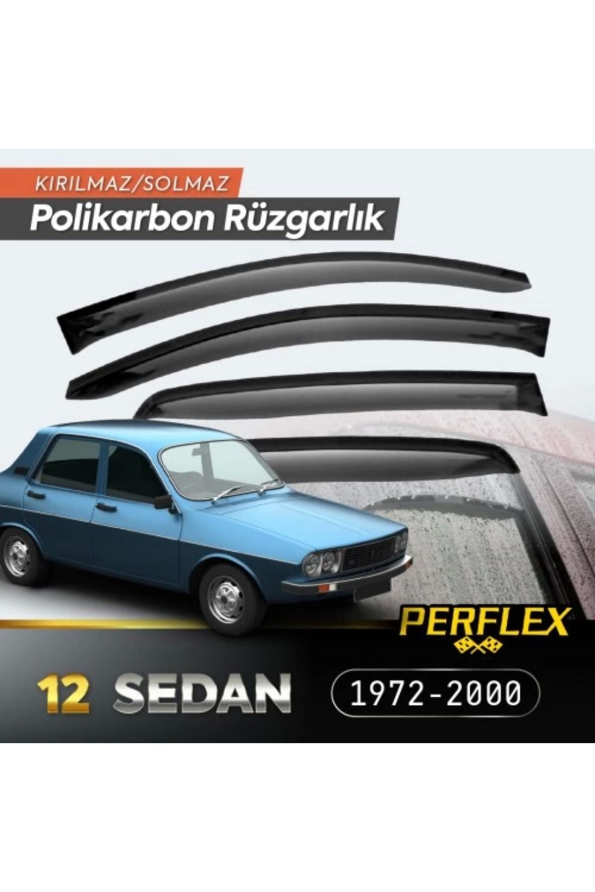 Angoravi Renault 12 Sedan 1972-2000 Cam Rüzgarlığı V2 Mugen