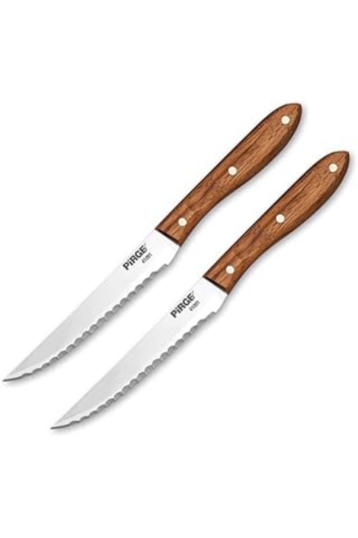 Mu Art Ahşap Pirge Steak Bıçağı Ahşap Seti 2'Li Set