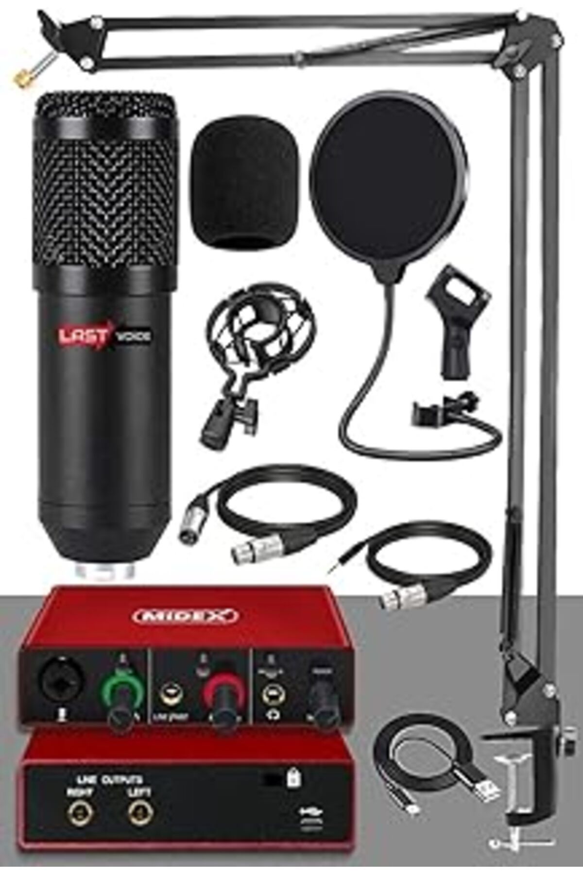Hepta Collection Lastvoice Midex Glx Paket-2 Bm800 And Mikrofon Ses Kartı Stand Set