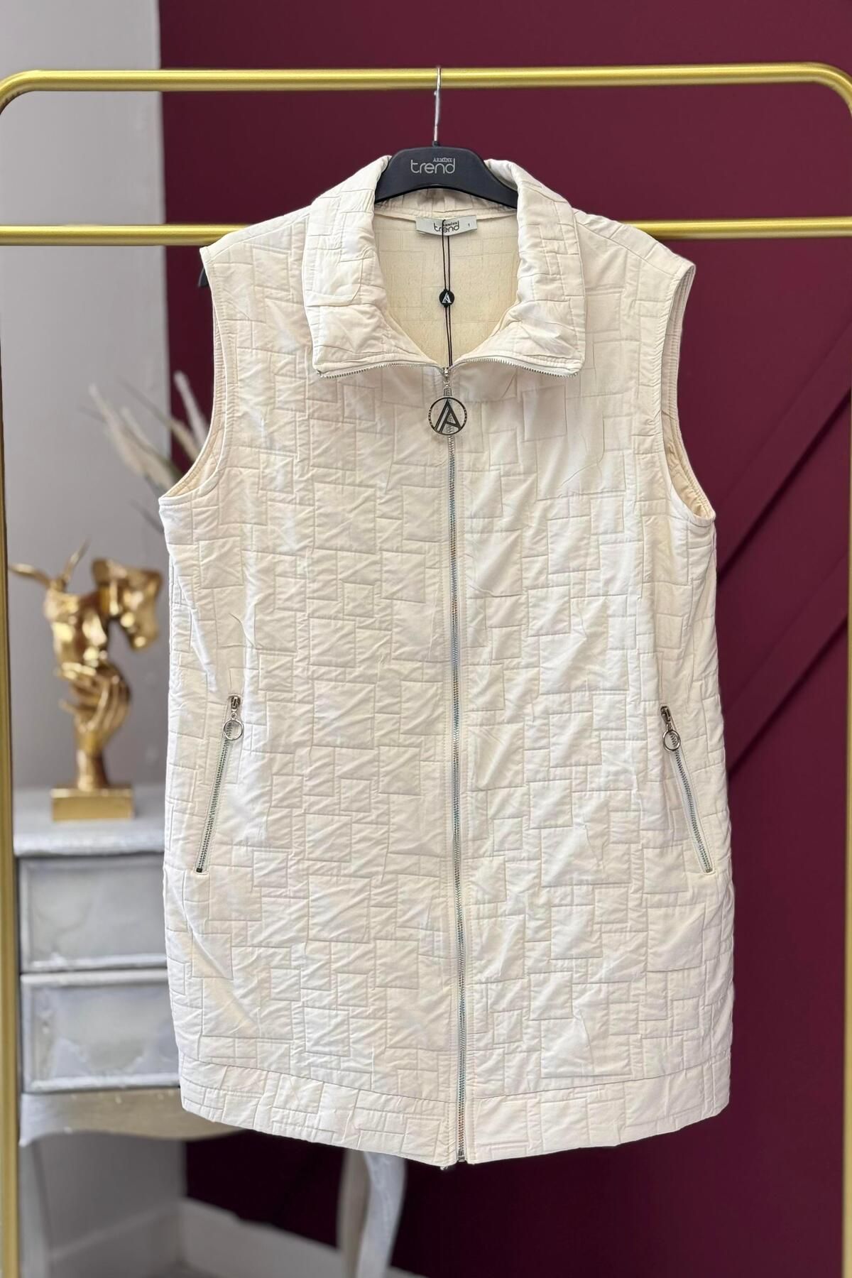Armine TREND-2025 Square Stitching Detailed Sleeveless Vest 25Dsb531 Modaayka 1