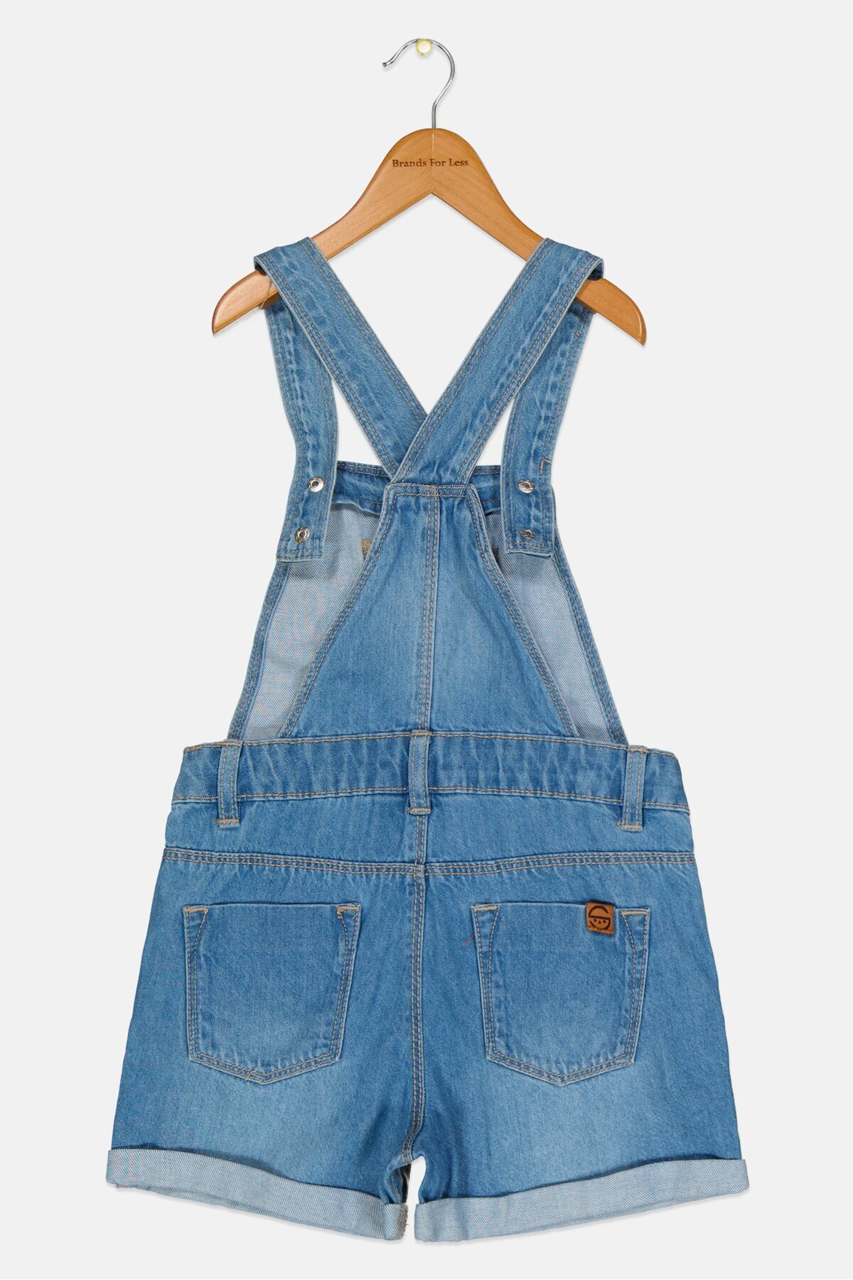 Cool Club-Kids Girl Washed Sleeveless Front Pocket Romper, Blue 2