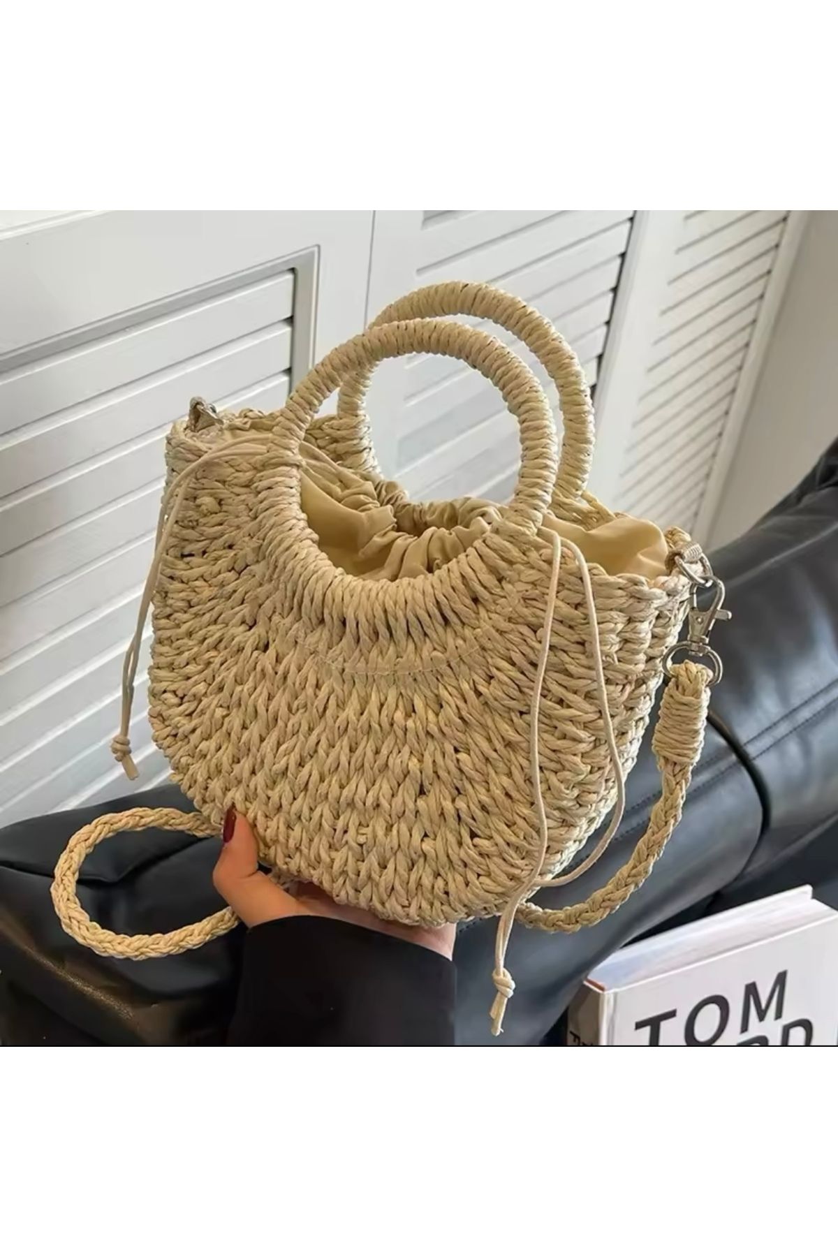 My Easy Shop-Women's Bag Summer Straw Hand and Shoulder Bag 6