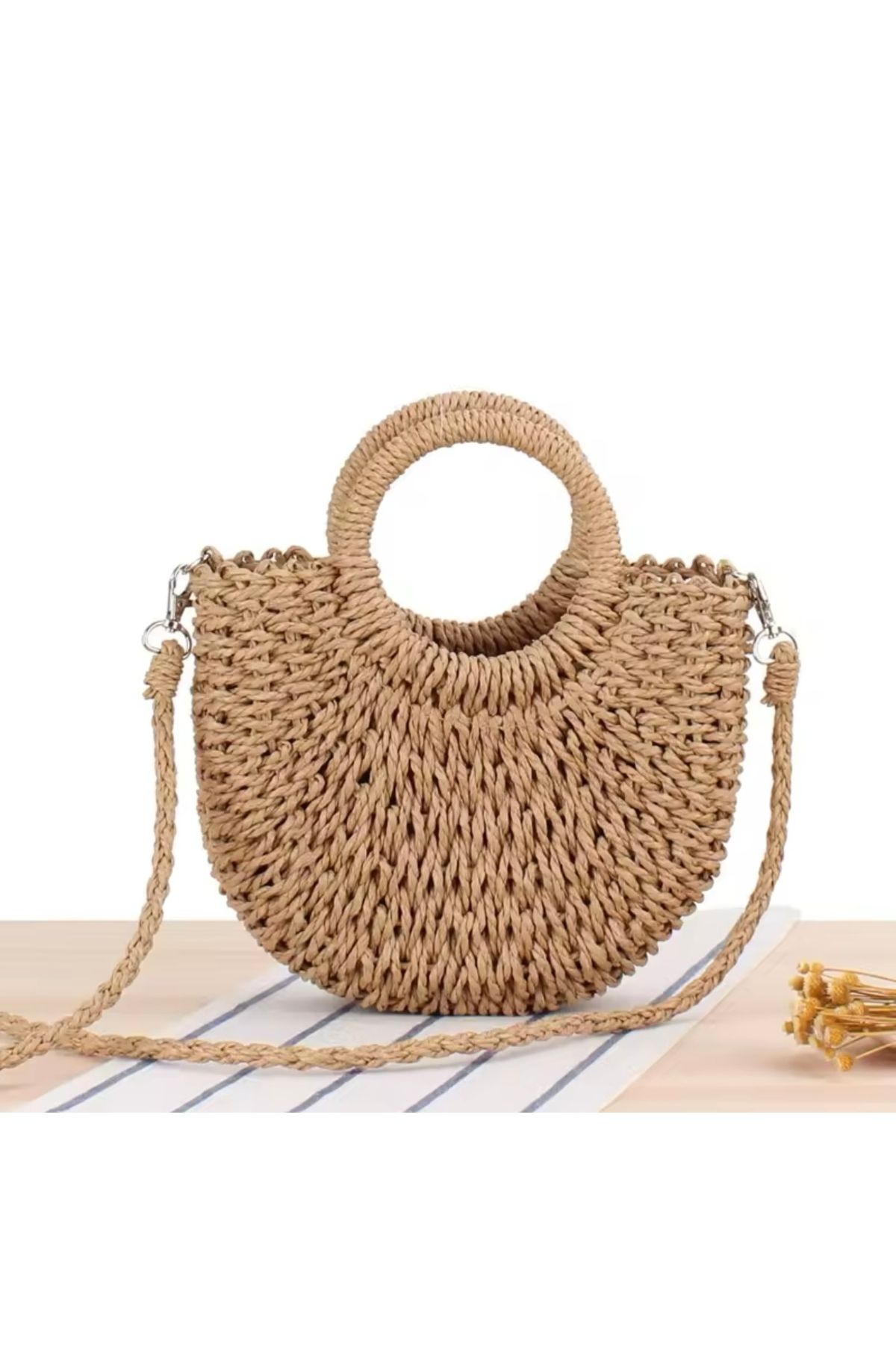 My Easy Shop-Women's Bag Summer Straw Hand and Shoulder Bag 8