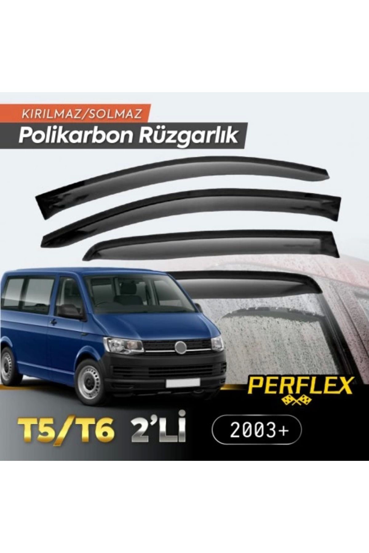 Angoravi VW T5/T6 2'li 2003+ Cam Rüzgarlığı V2 Mugen
