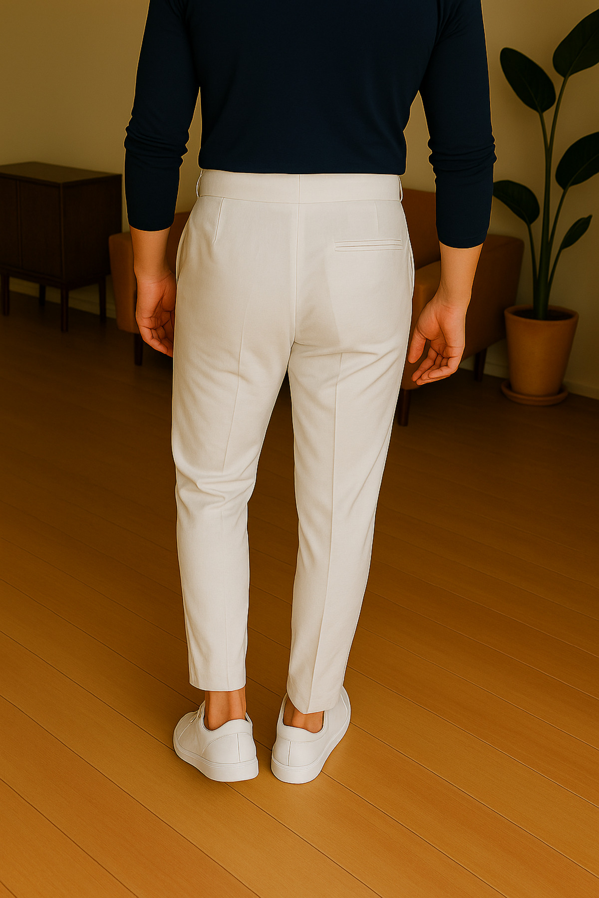 town walker Erkek Italyan Kesim Kumaş Pantolon cep detaylı Old Money tarz görsel 2