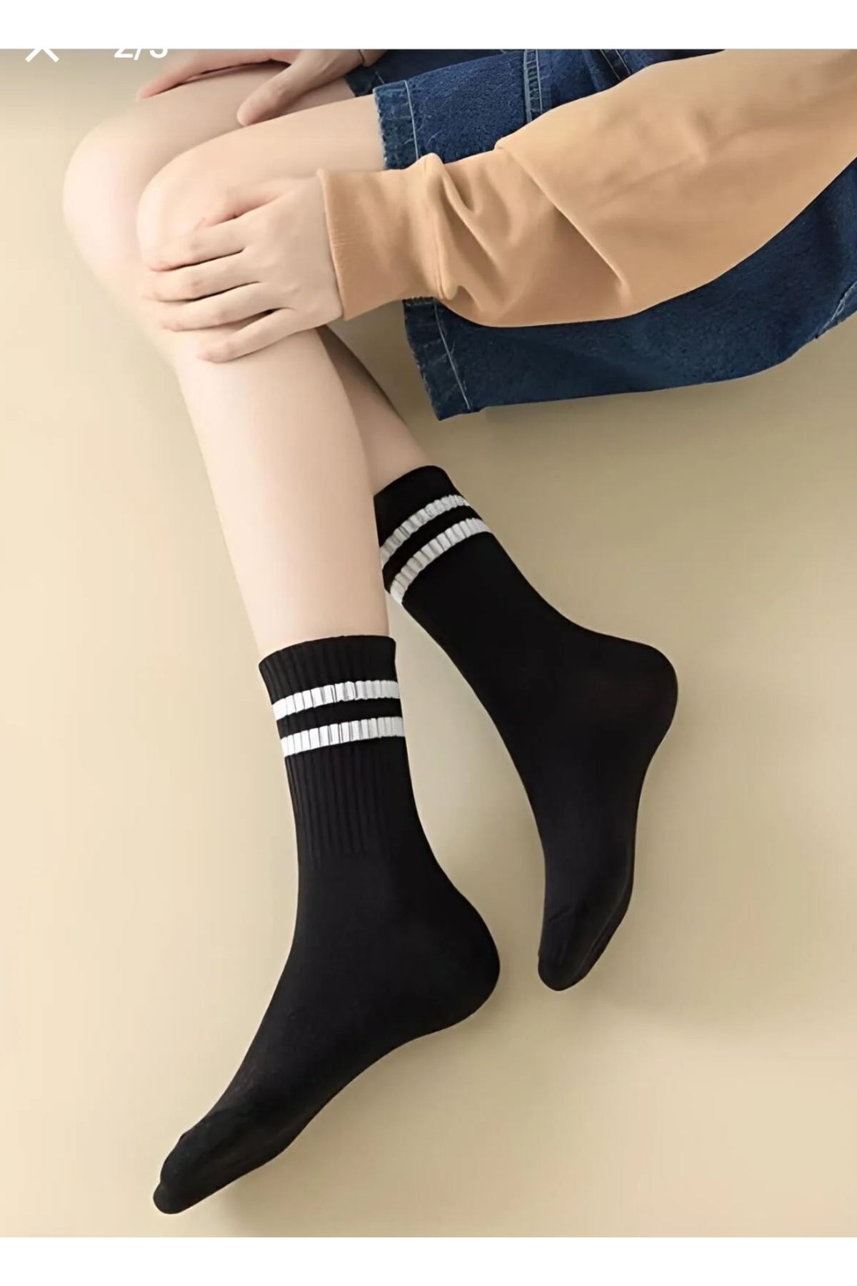 5 Li Çemberli Kadin Erkek Unisex Spor Kolej Boy Çorap — görsel 3 · 3214836515500