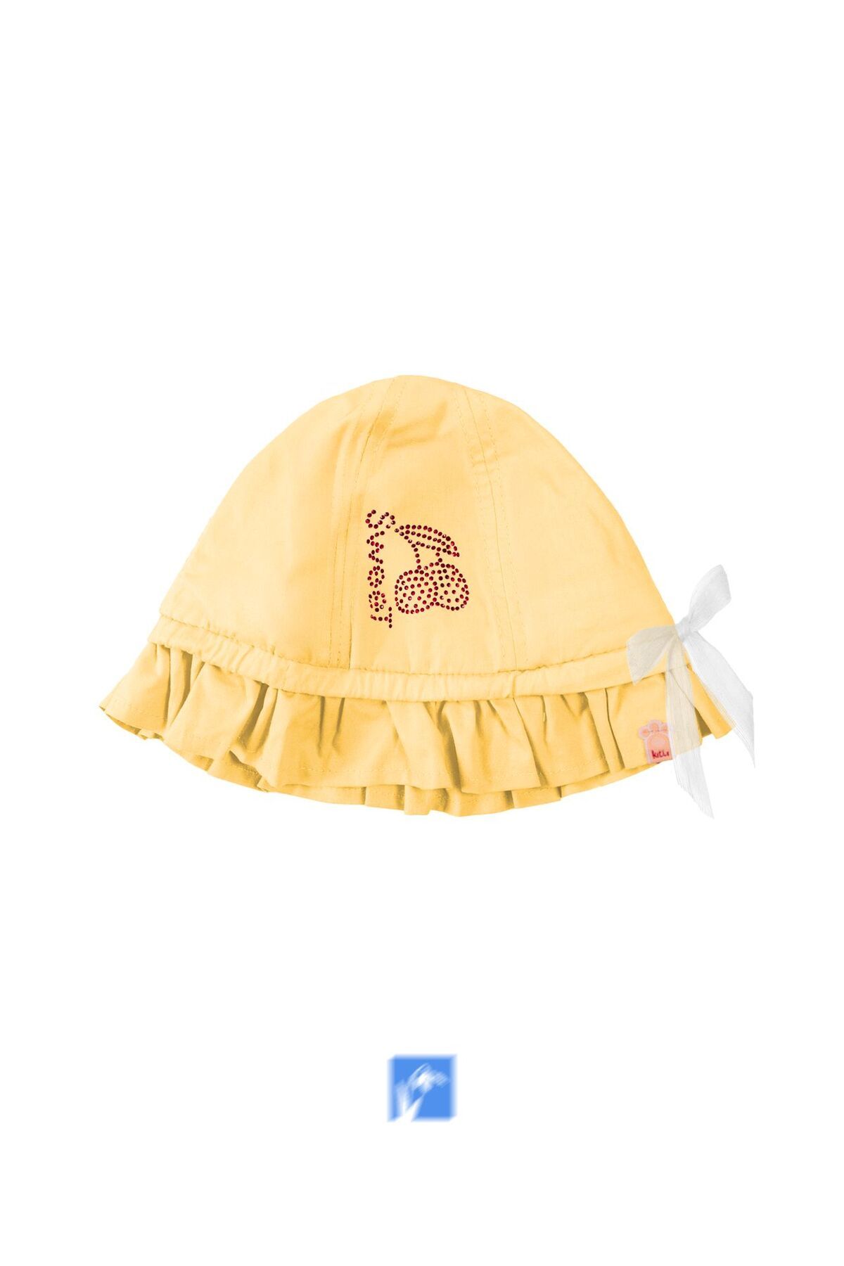 Kardelen Butik Denizli-100% Cotton Girl's Stone Embroidered Fisherman Hat (Age 4-8) (52 cm) 2