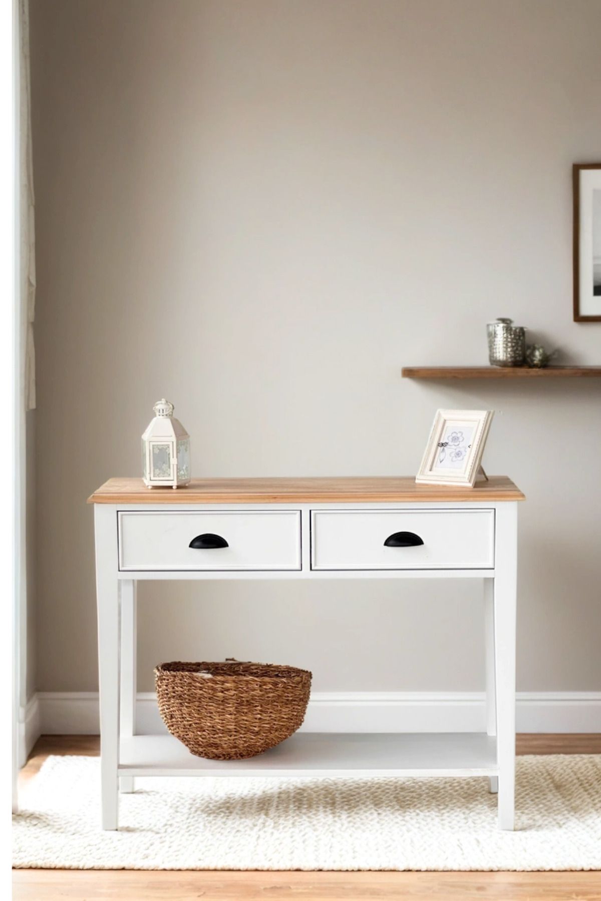 Woodenbend Mirage Beyaz Natural Ahşap Modern Dresuar