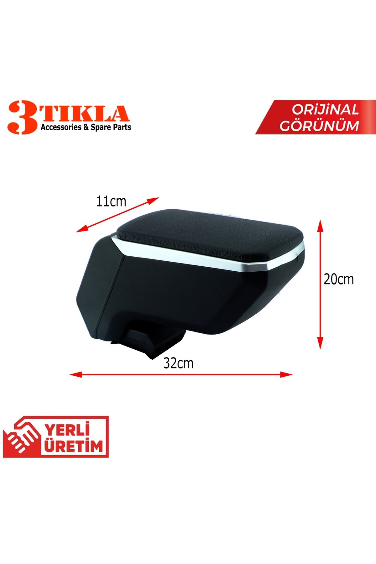 3 Tıkla-Tourneo Courier 2019 Premium Hq Luxury Black Armrest with No-Punching Steel Legs 2