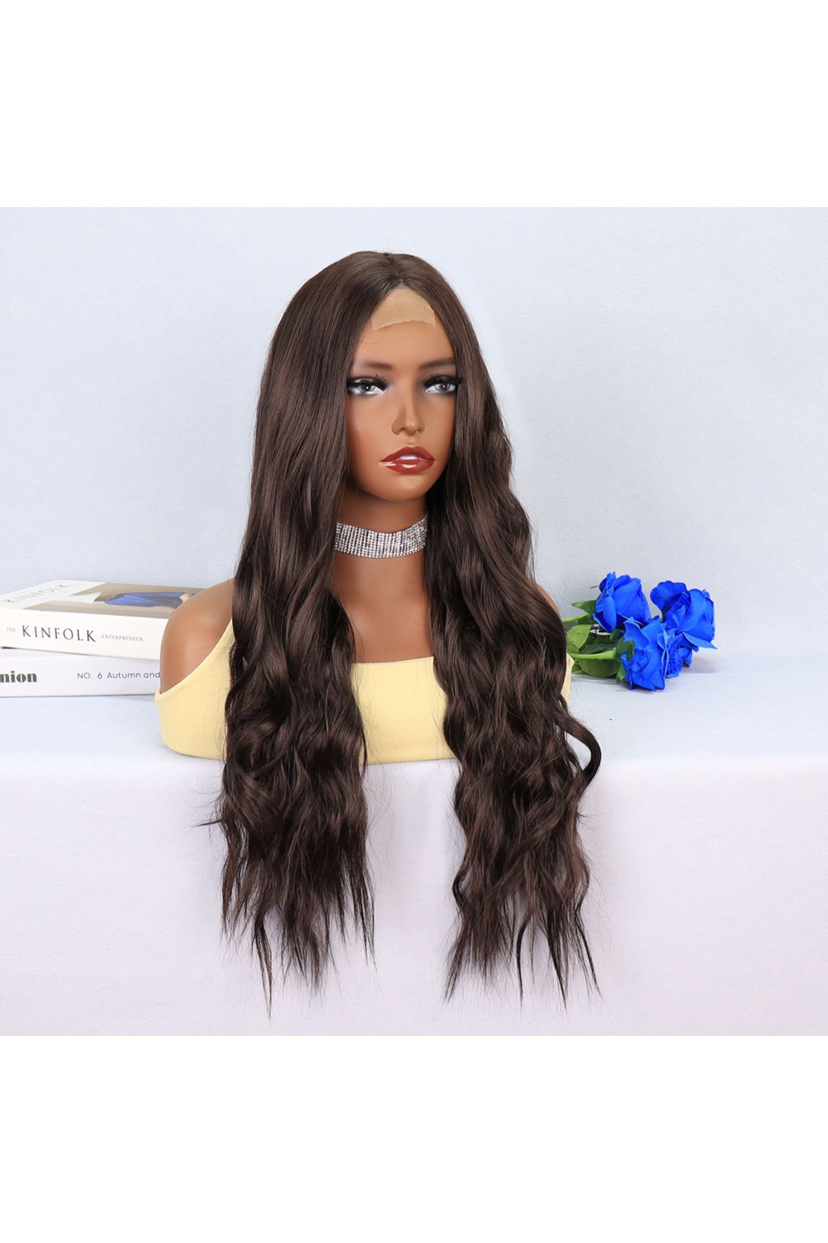doremodam-Dark Auburn Wavy Long Tulle Wig - 582386 -1453 2