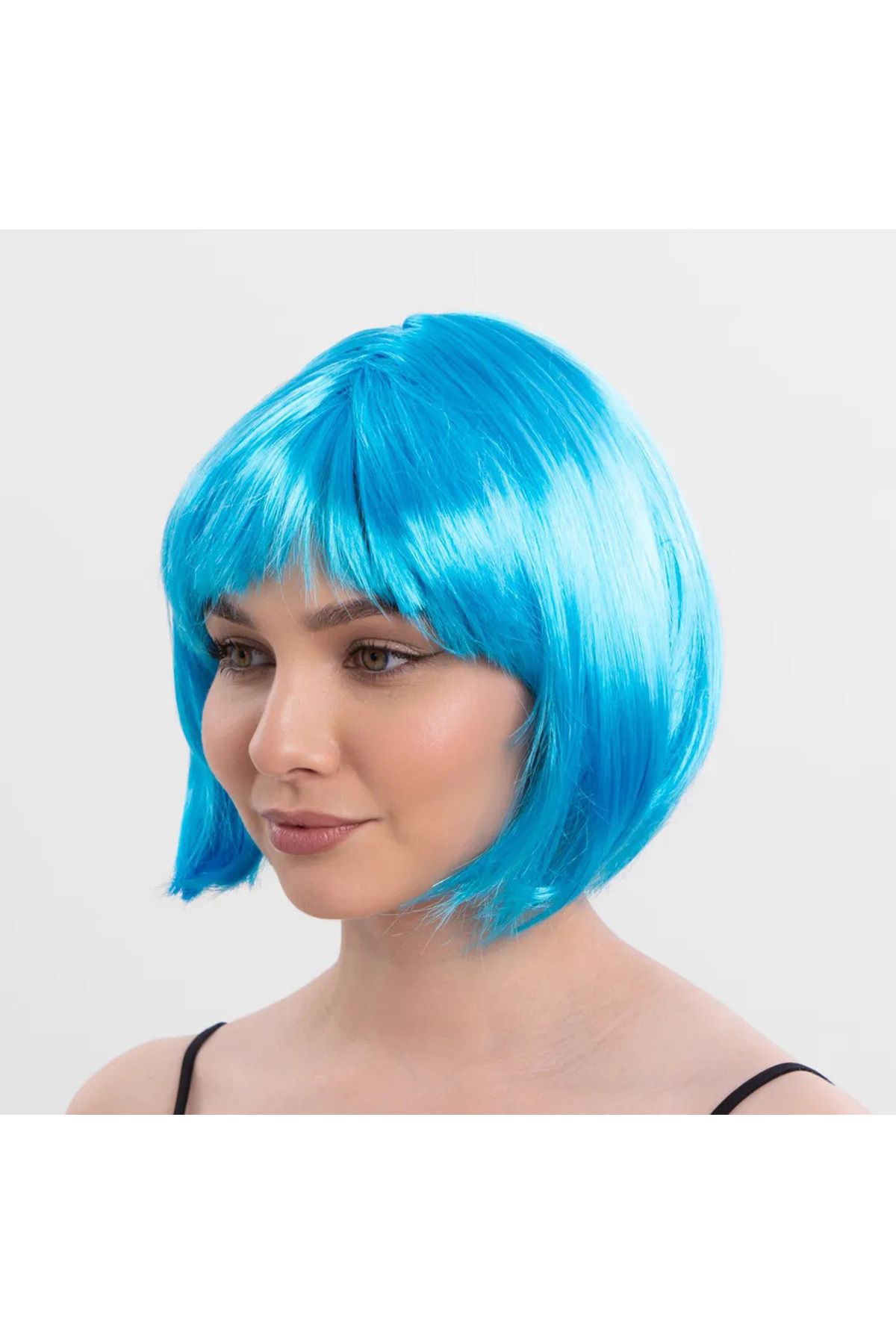 Modafiks-Turquoise Color Party Wig Blunt Hair (5122) 4