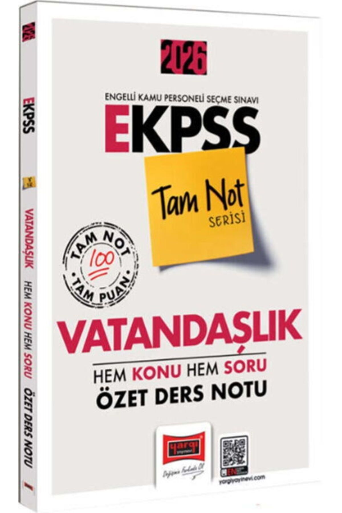Yargı Yayınları Yargı Yayınları 2026 E KPSS Tam Not Serisi Vatandaşlık Hem Konu Hem Soru Özet Ders Notu