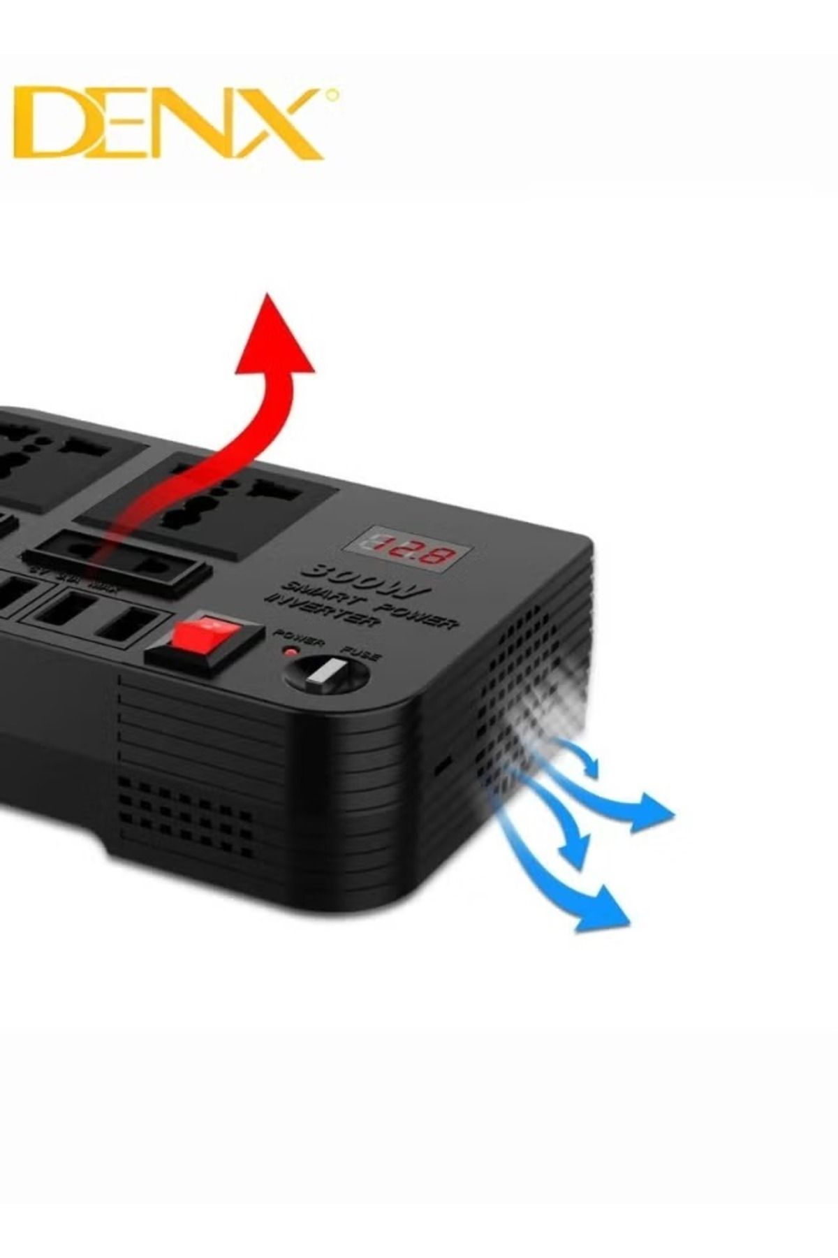 Denx-Car Power Inverter, 12V to 220V High Frequency Modified Sine Wave Inverter 300W Multi-Port 5
