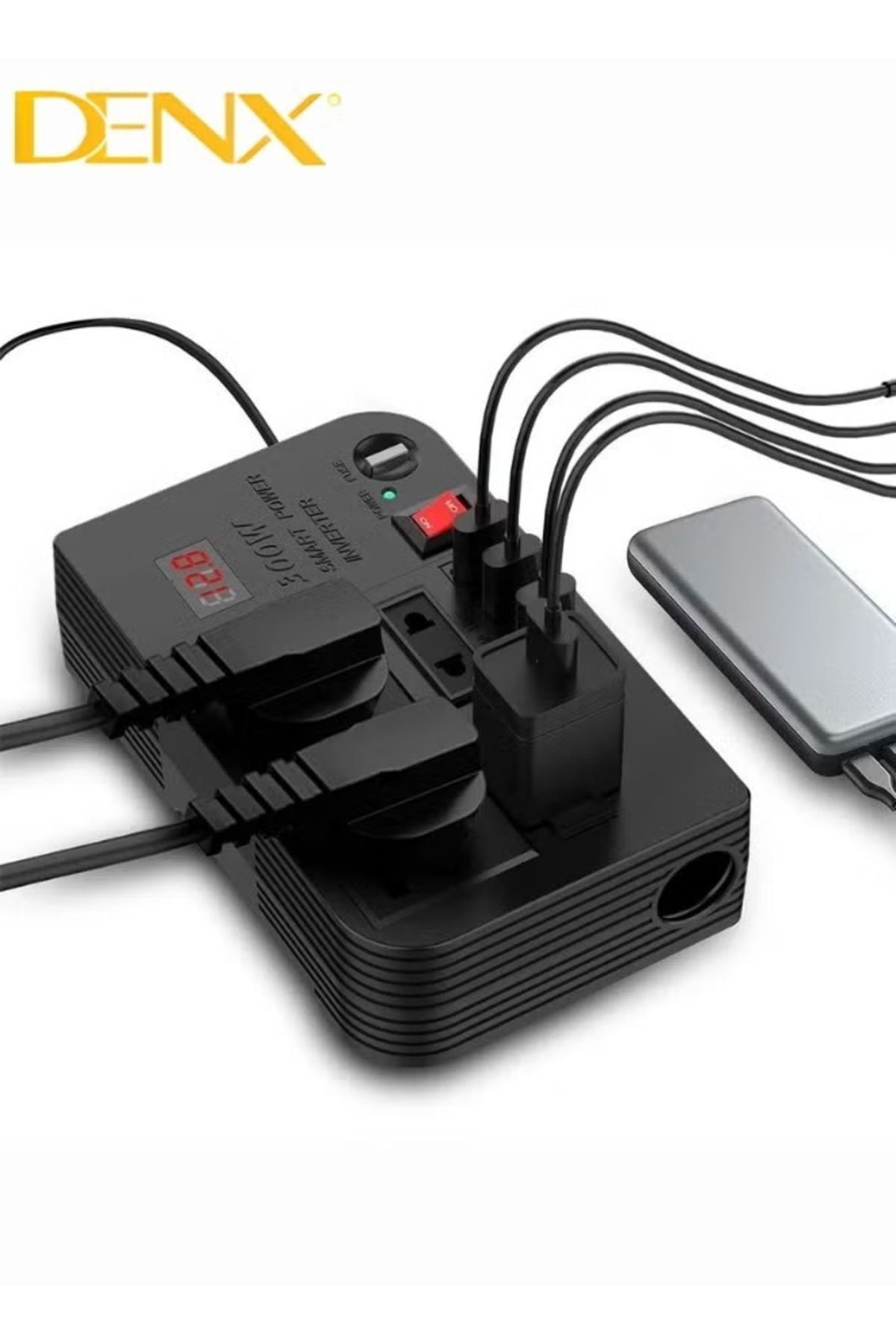 Denx-Car Power Inverter, 12V to 220V High Frequency Modified Sine Wave Inverter 300W Multi-Port 6