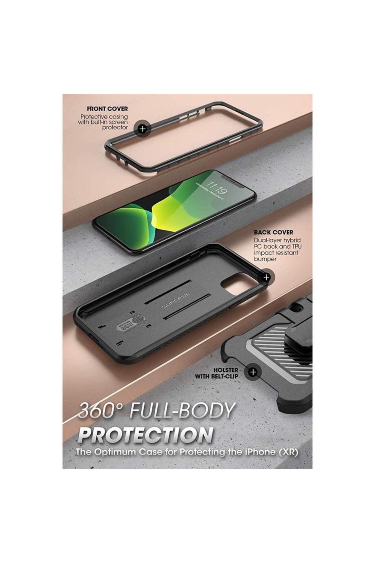 Supcase-iPhone 11 Case, Supcase Unicorn Beetle Pro, Black 4