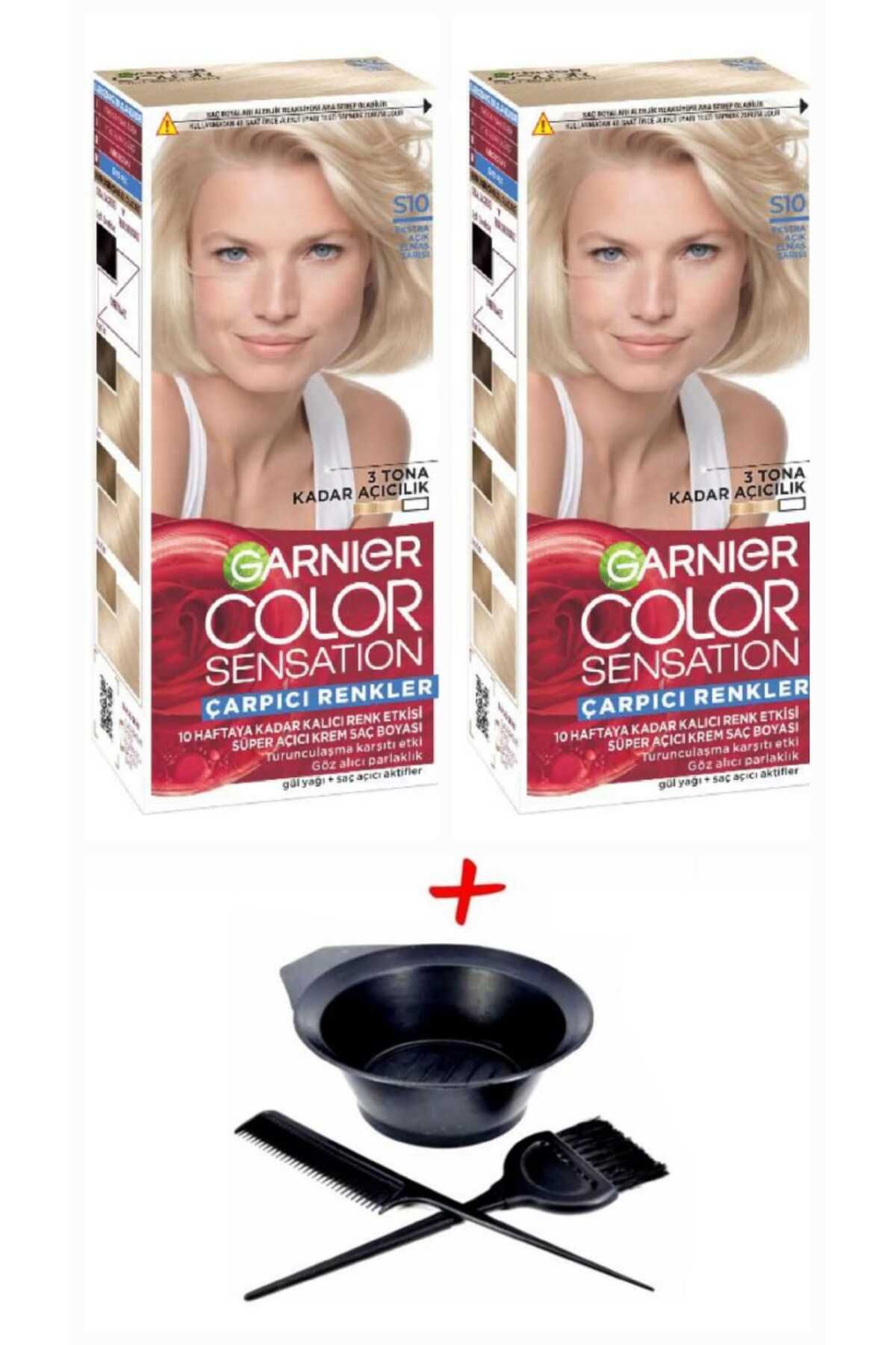 رنگ مو مردانه و زنانه رنگهای قابل توجه S10 الماس زرد سیاه 50ML X 2PC نقاشی نقطه Garnier