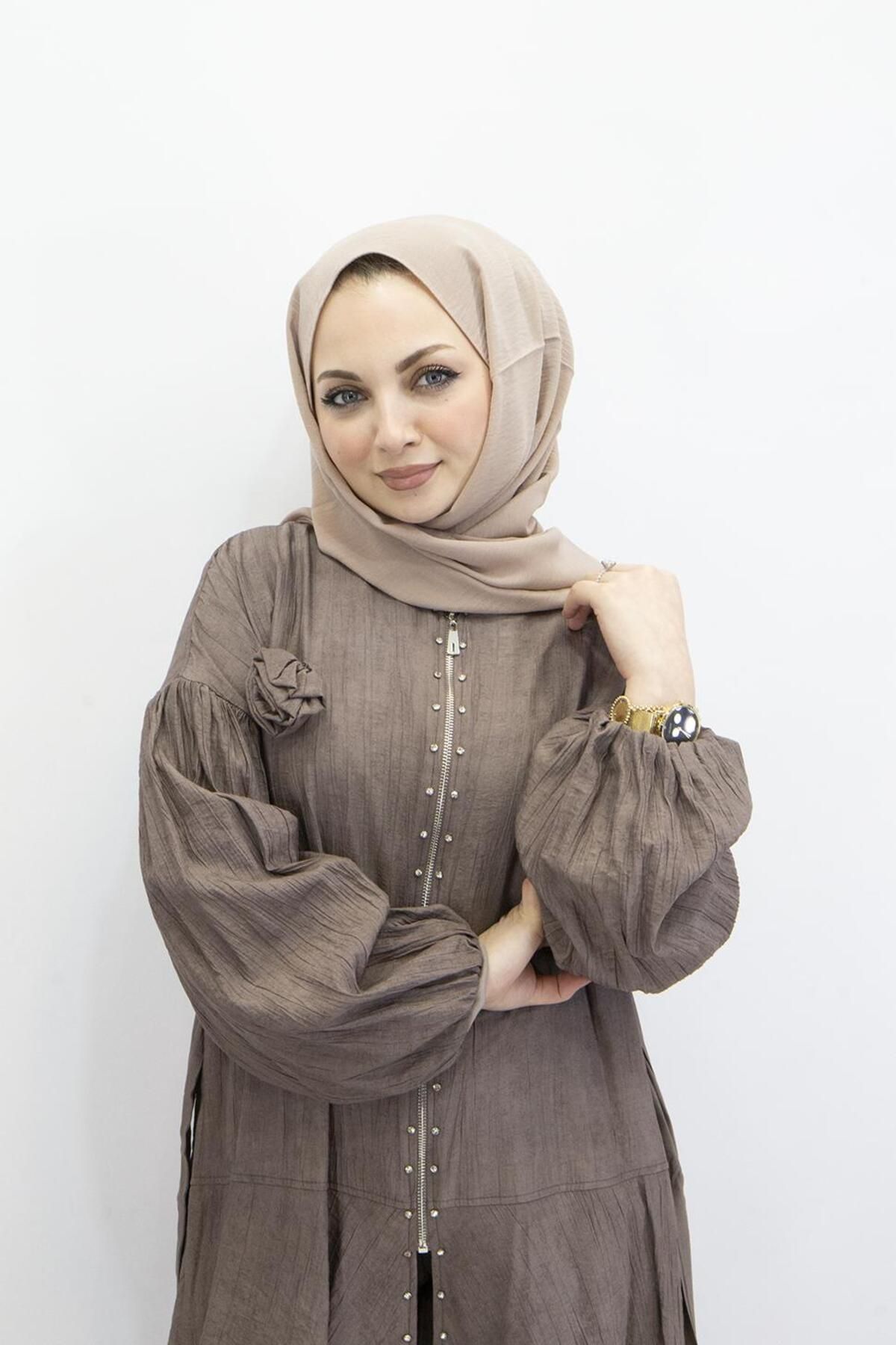 feray kaya-6005 Feray Kaya 6005 Strawberry Fabric Tunic Set 6