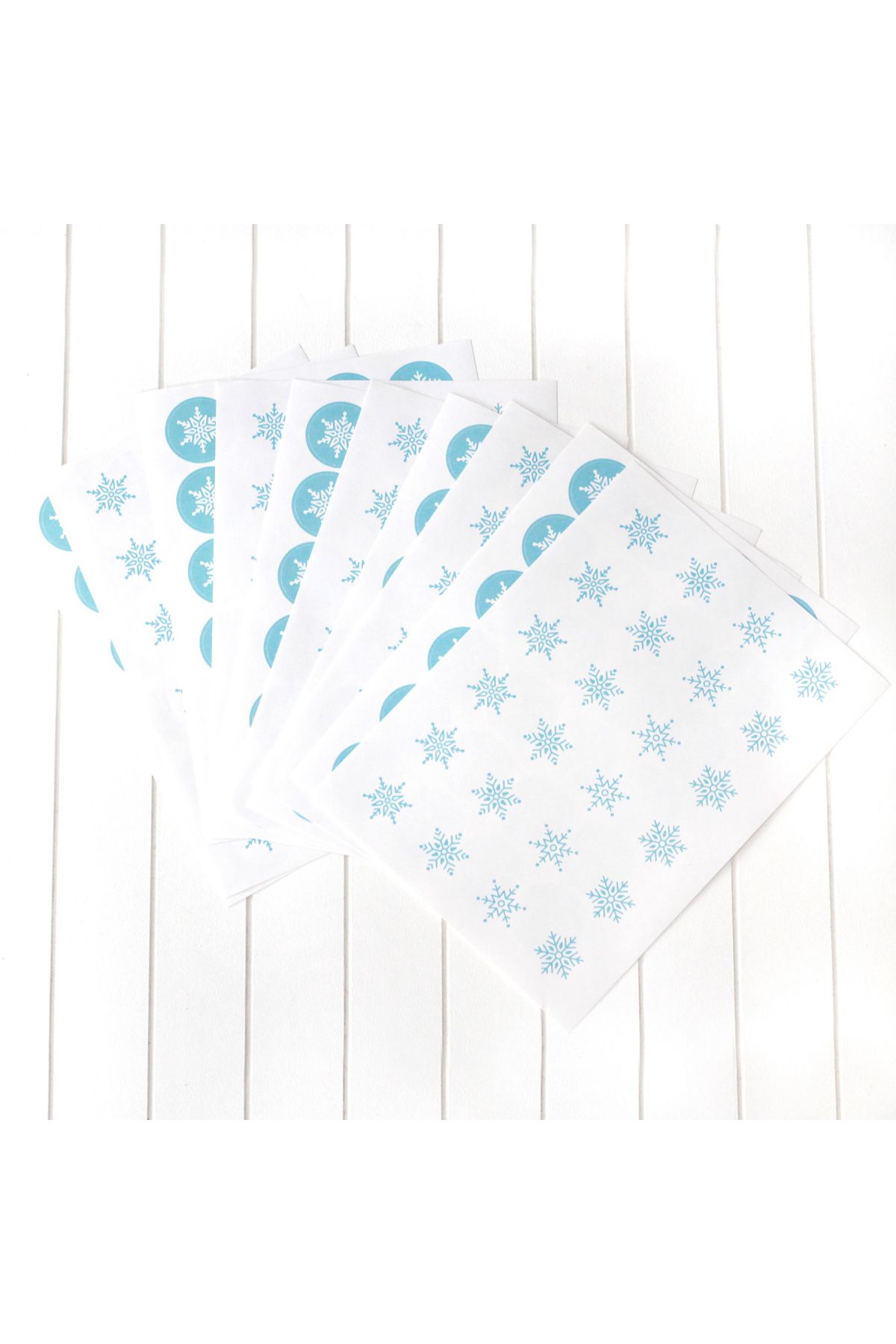 Sticksy Set De Autocolante Cu Model De Zăpadă De Anul Nou, 2,75 Cm 10 Coli (albastru-alb) - One Size